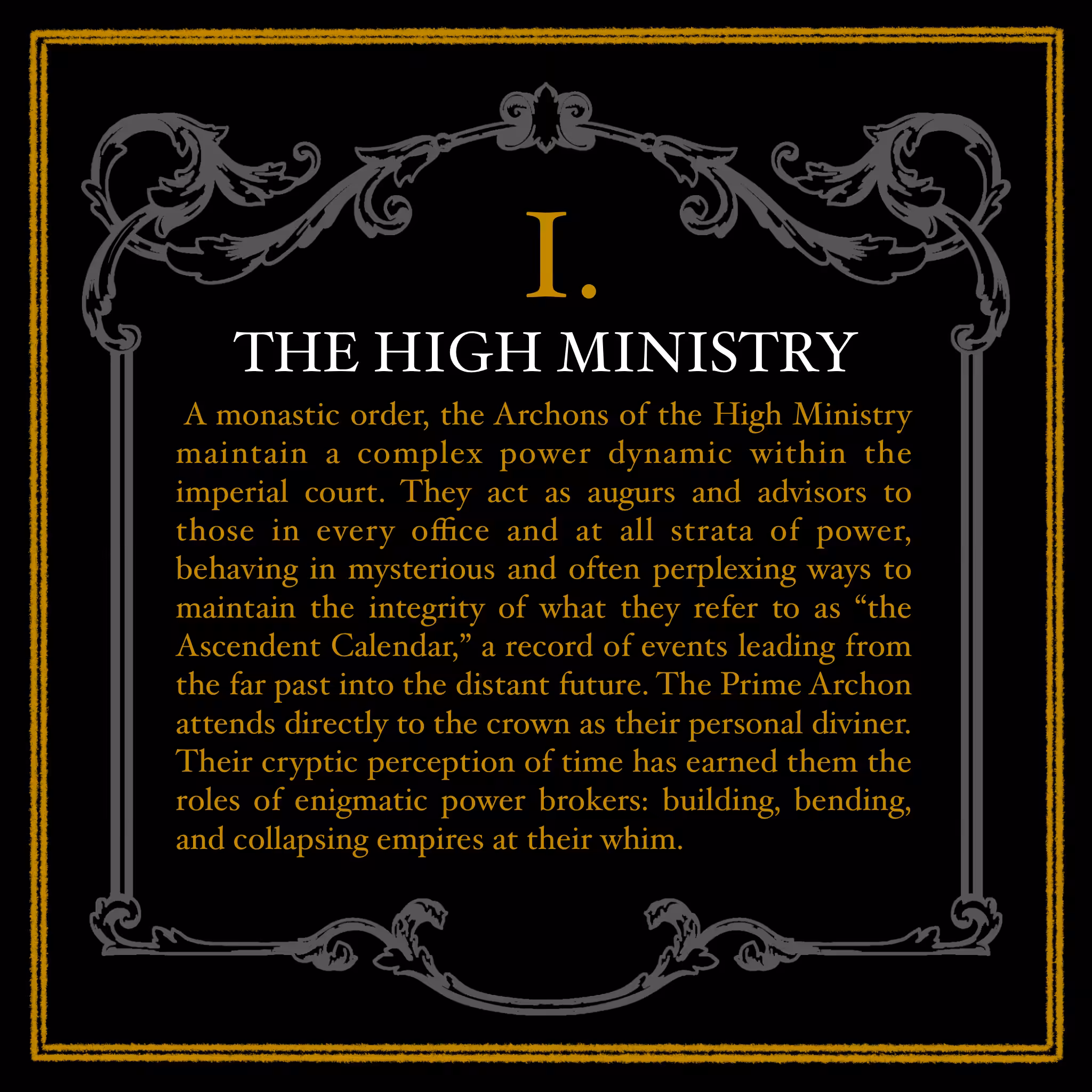 Lore (Black Crown): The High Ministry