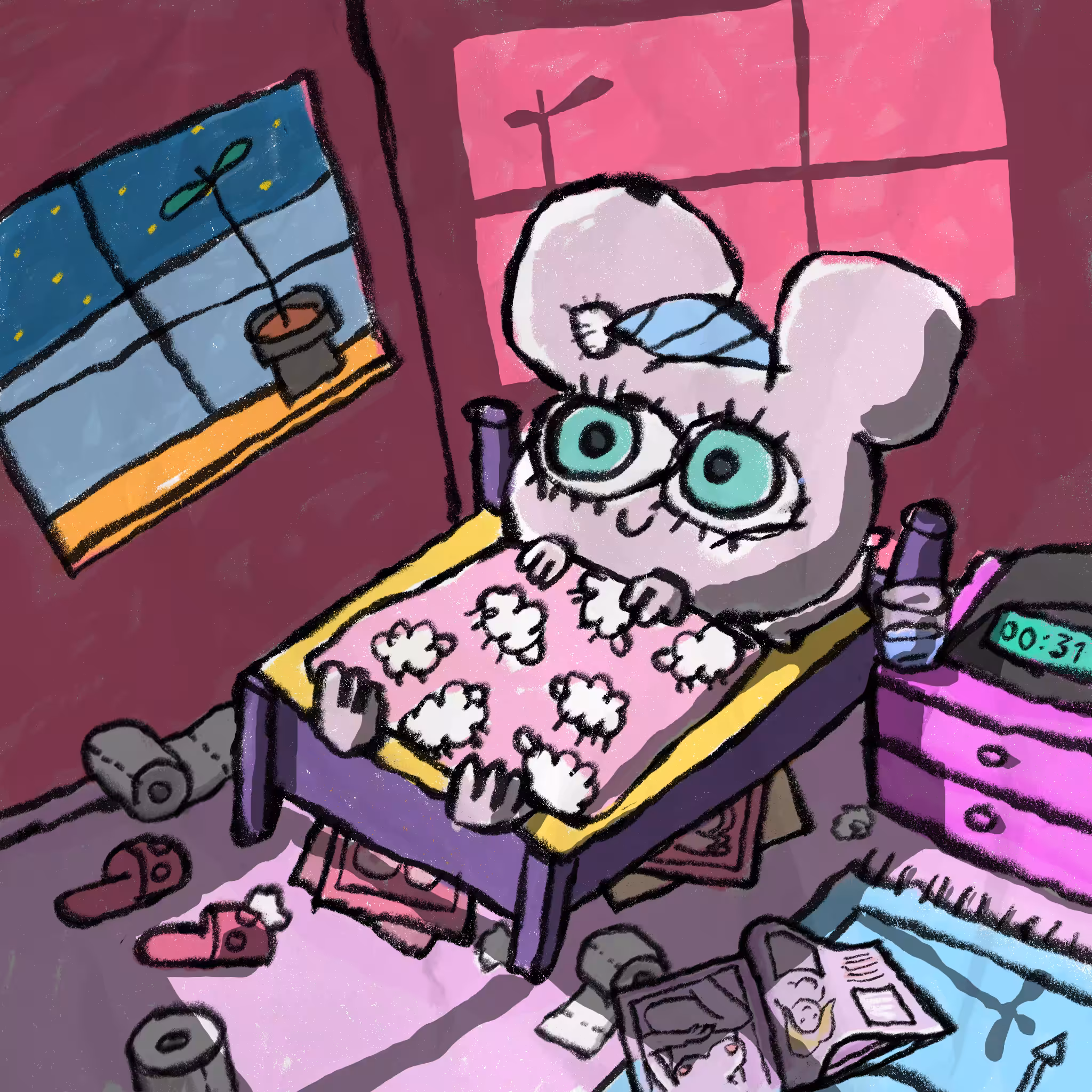 Weird▲Klub Gallery Collection: 🧻 Too Pink to Sleep 🧴