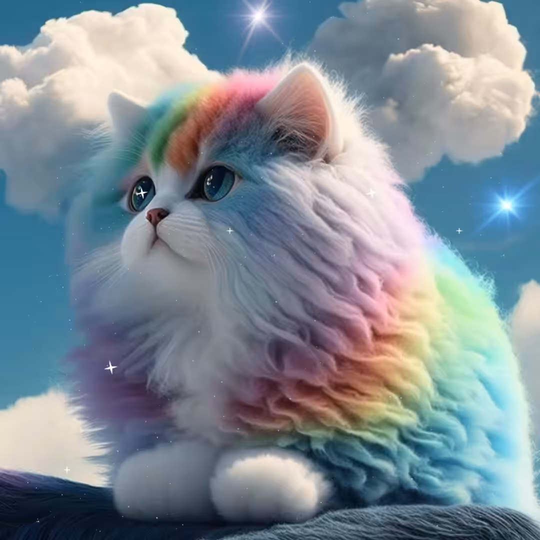Rainbow Cotton Cat 