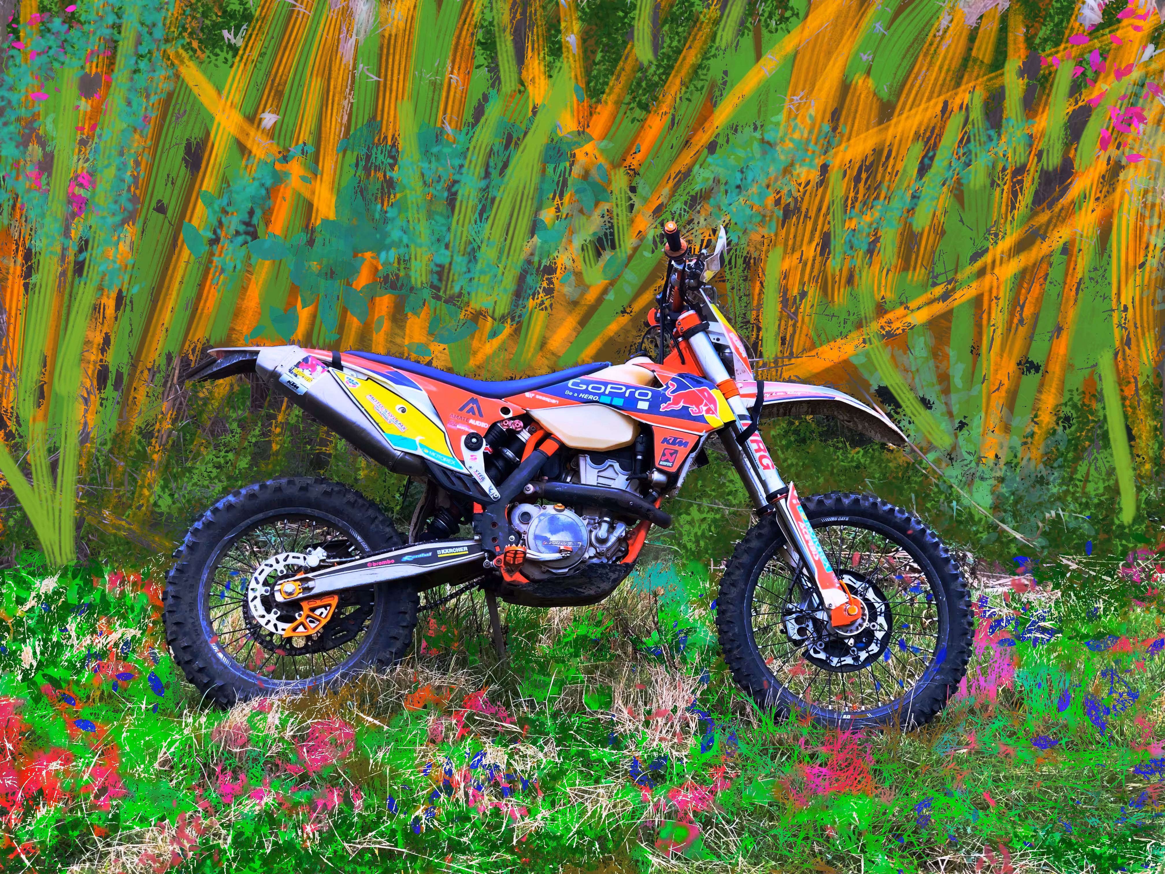 Motorbike in Reeds