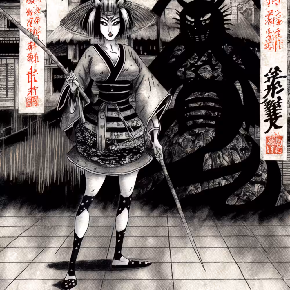 Female Samurai and the Dark Monster