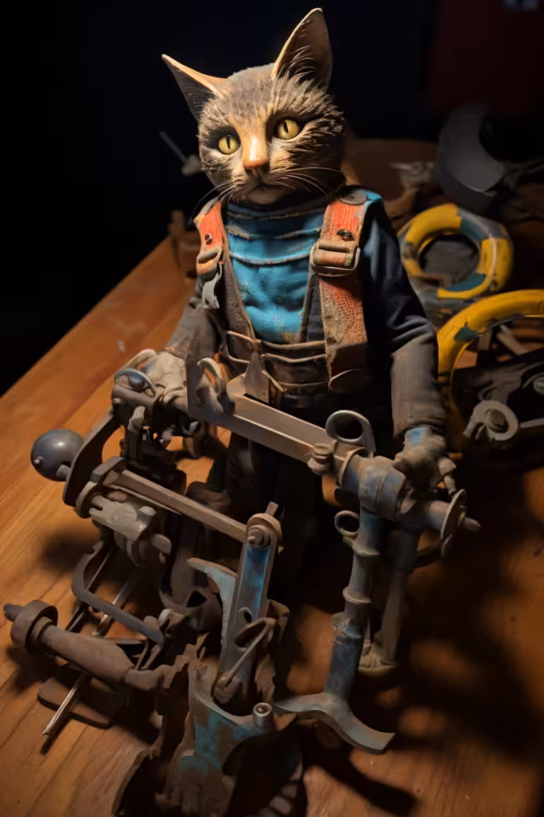 Outrageous Cat Creating Steampunk