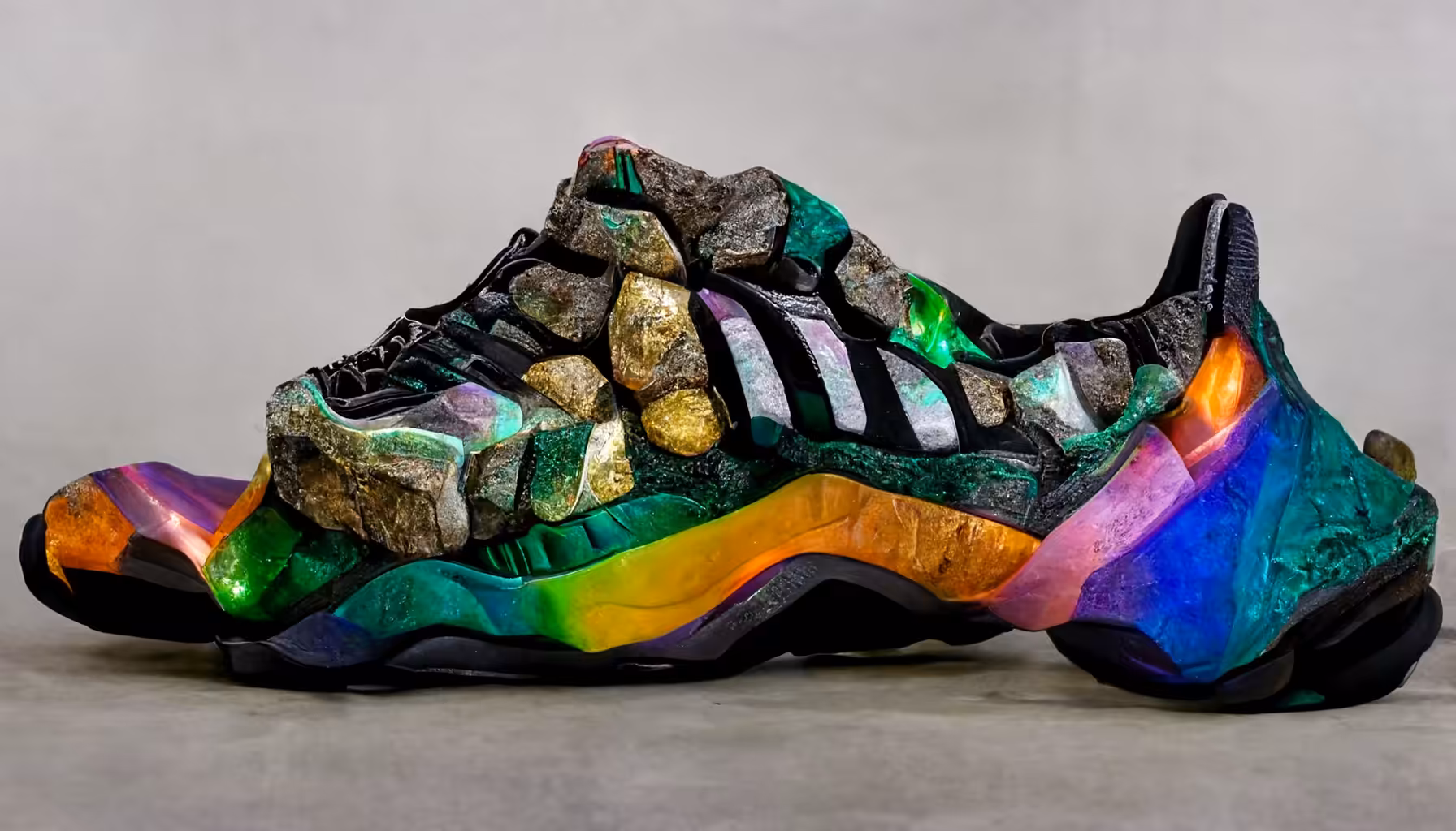 Deconstructed Crazy 8 Made of Stone and Earth #2
