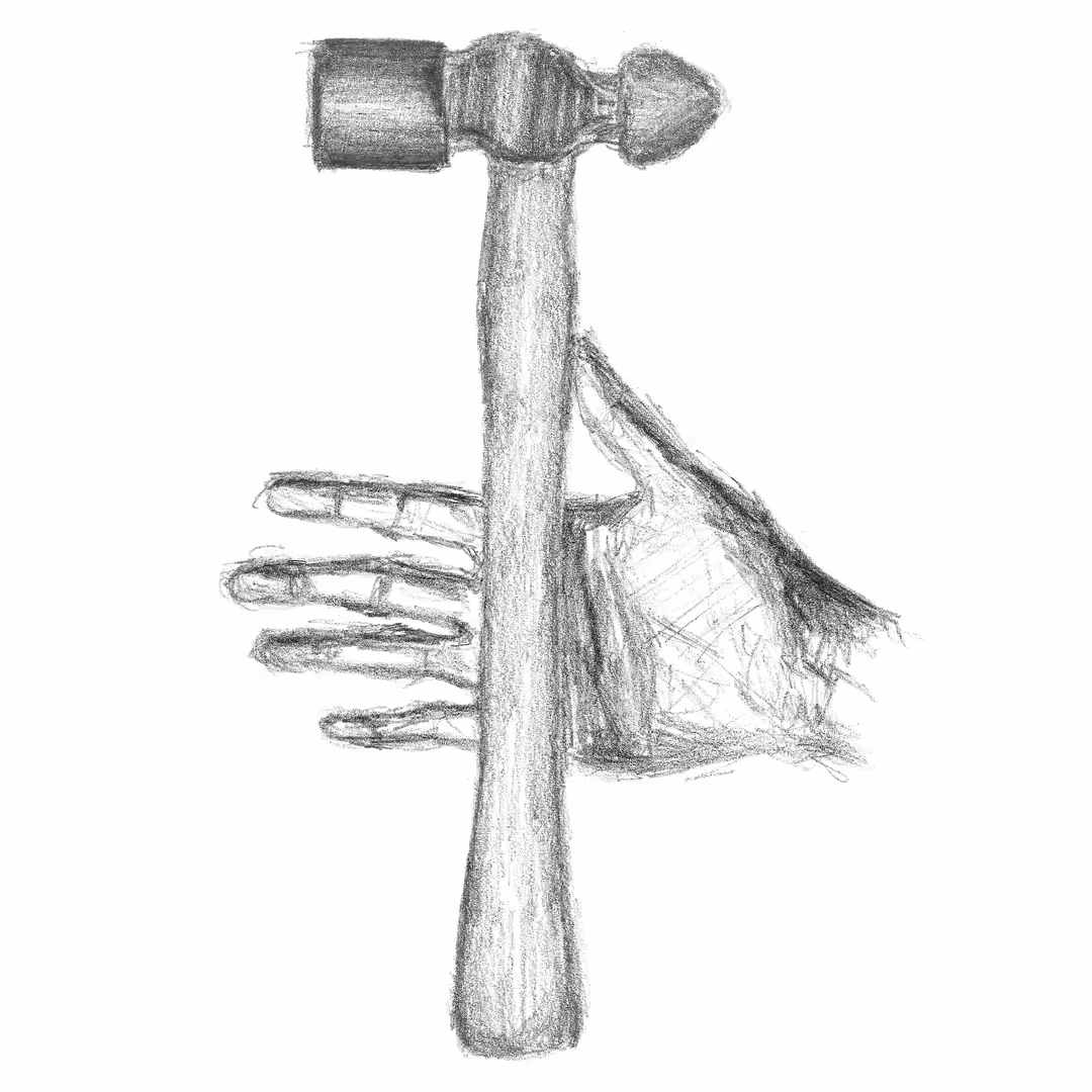 superimposed interpretations of a hammer