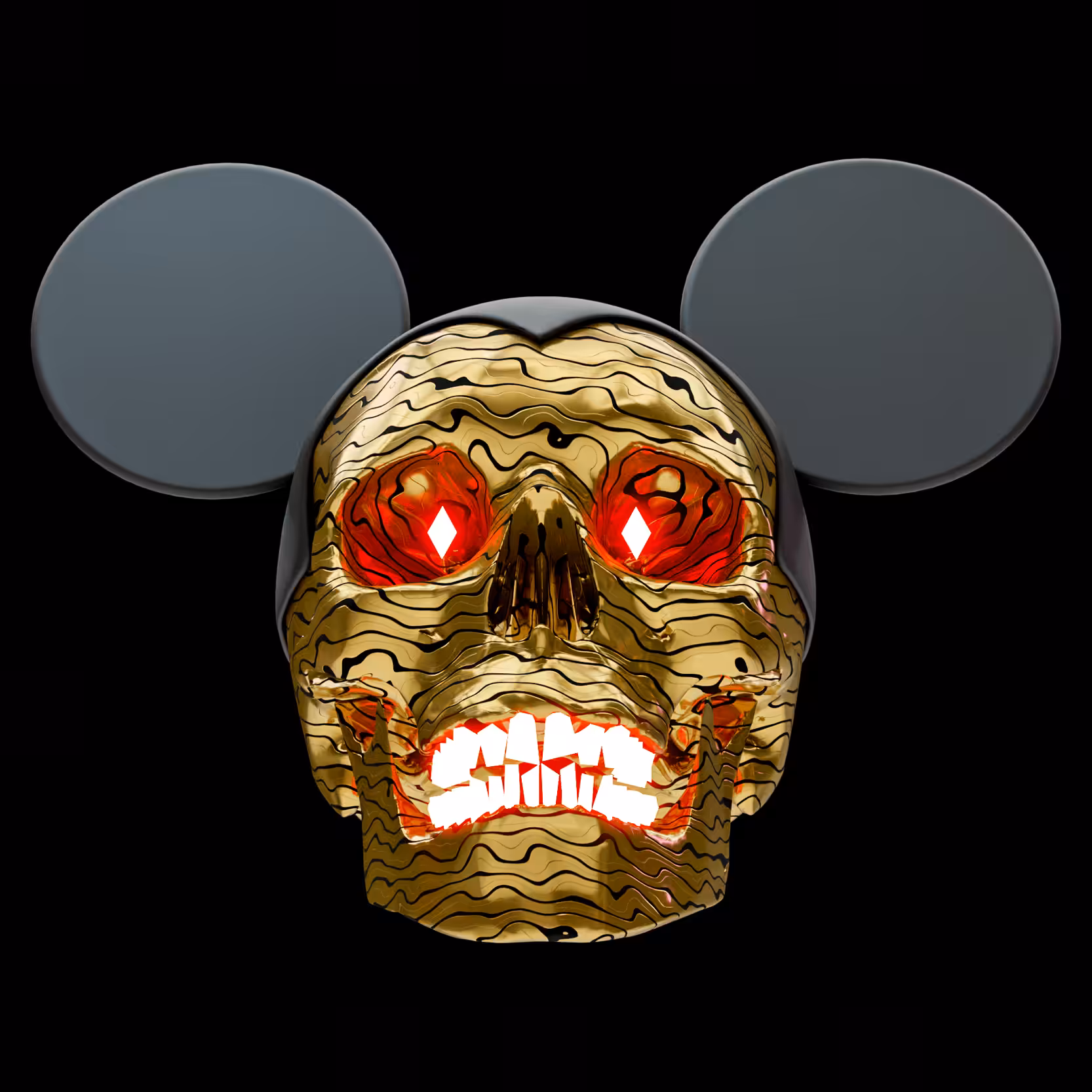 Gold Mouse Skull