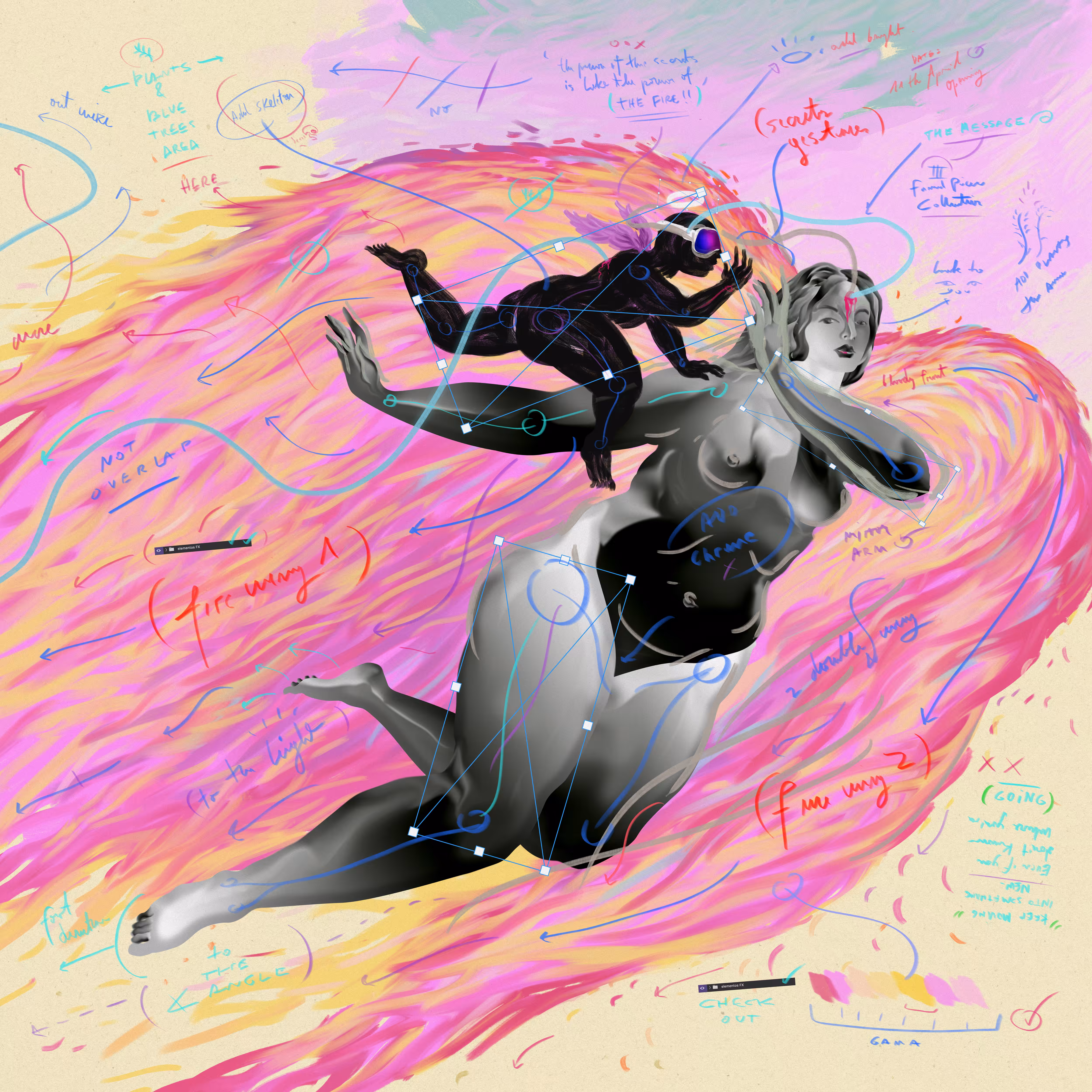 III. ‘Whispers in the Fire’ (Sketch Version) | Digital Fantasy Collection