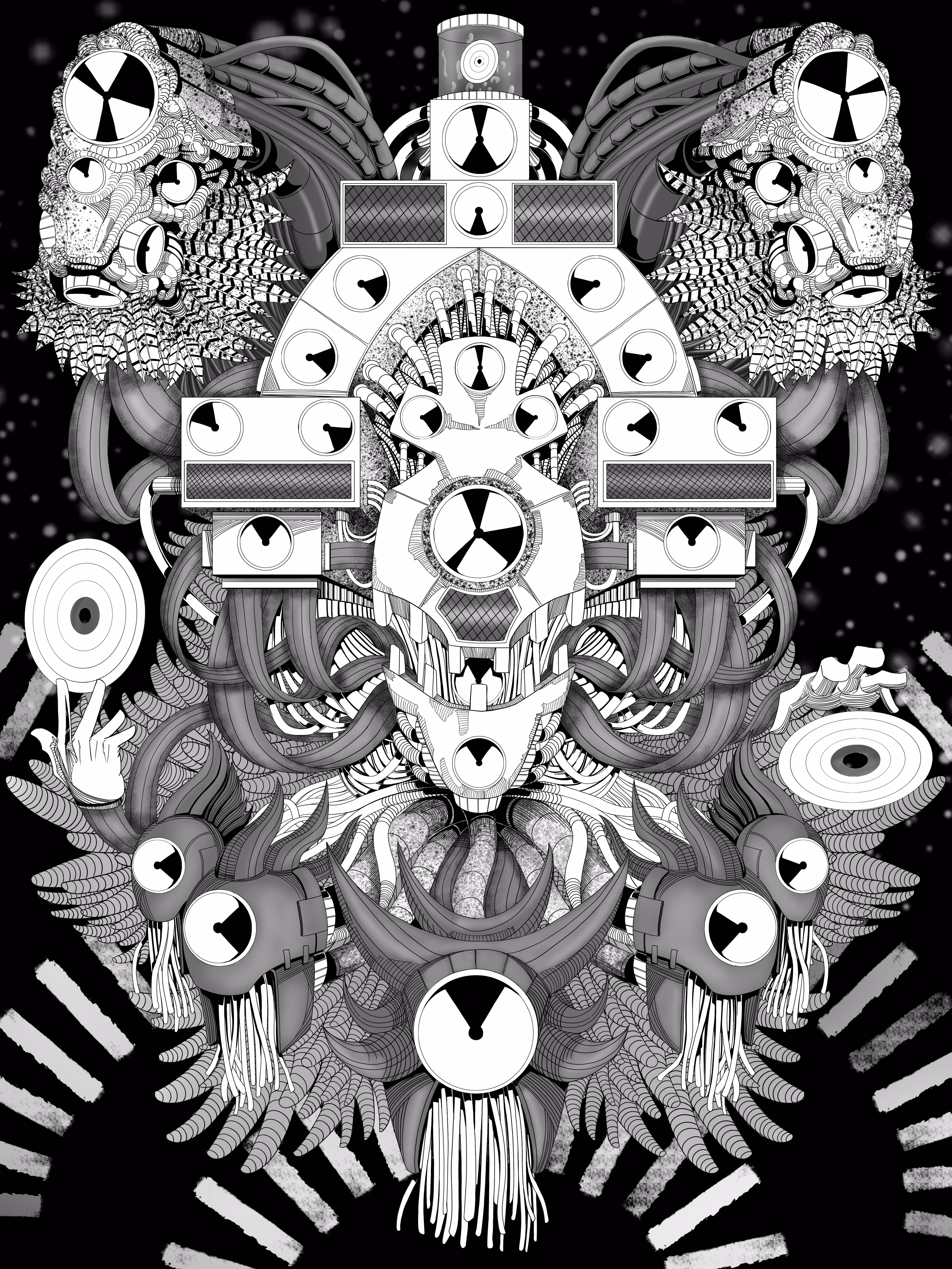 Rave Artifact #5 - Black and White Version