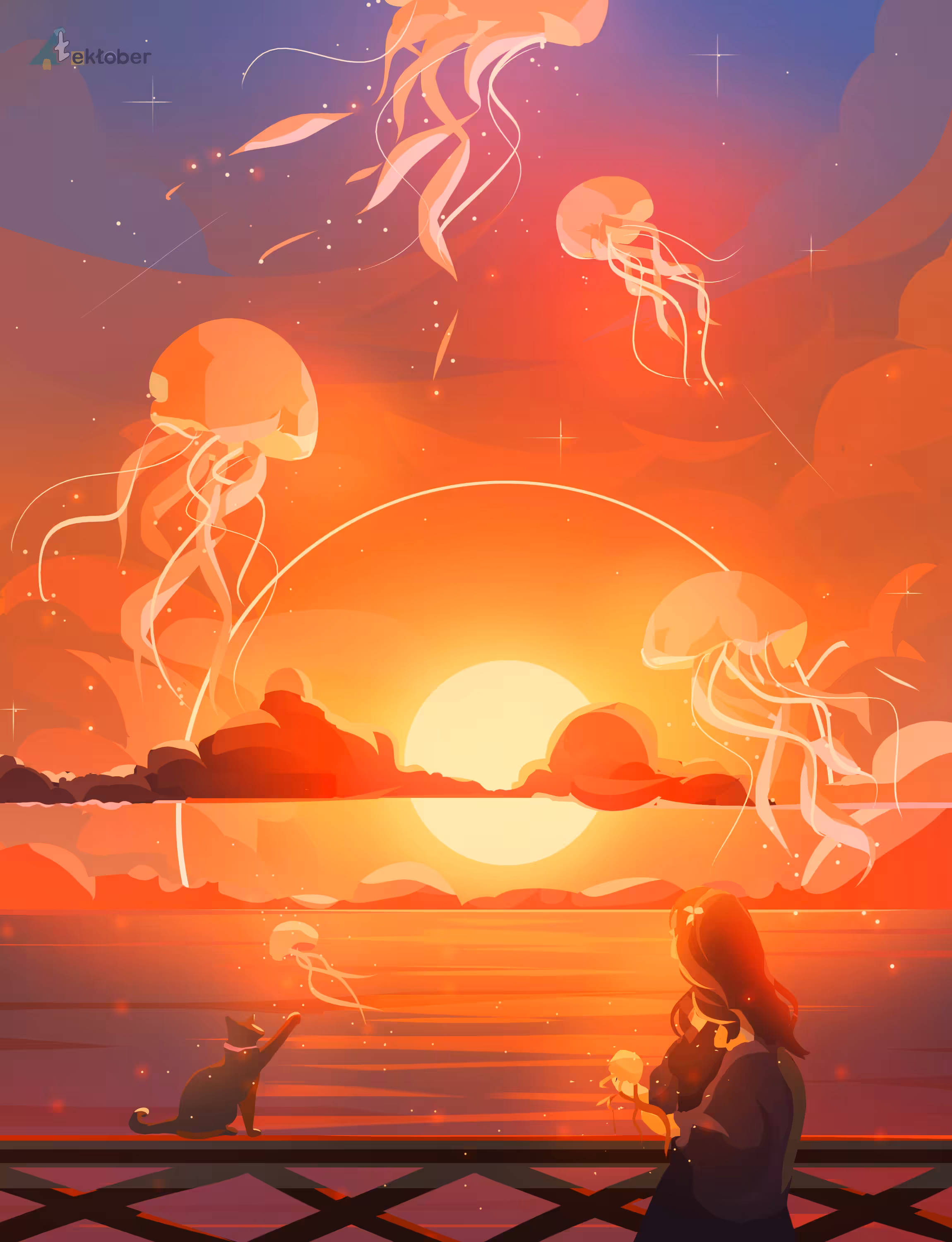 Jellyfish Sunset 