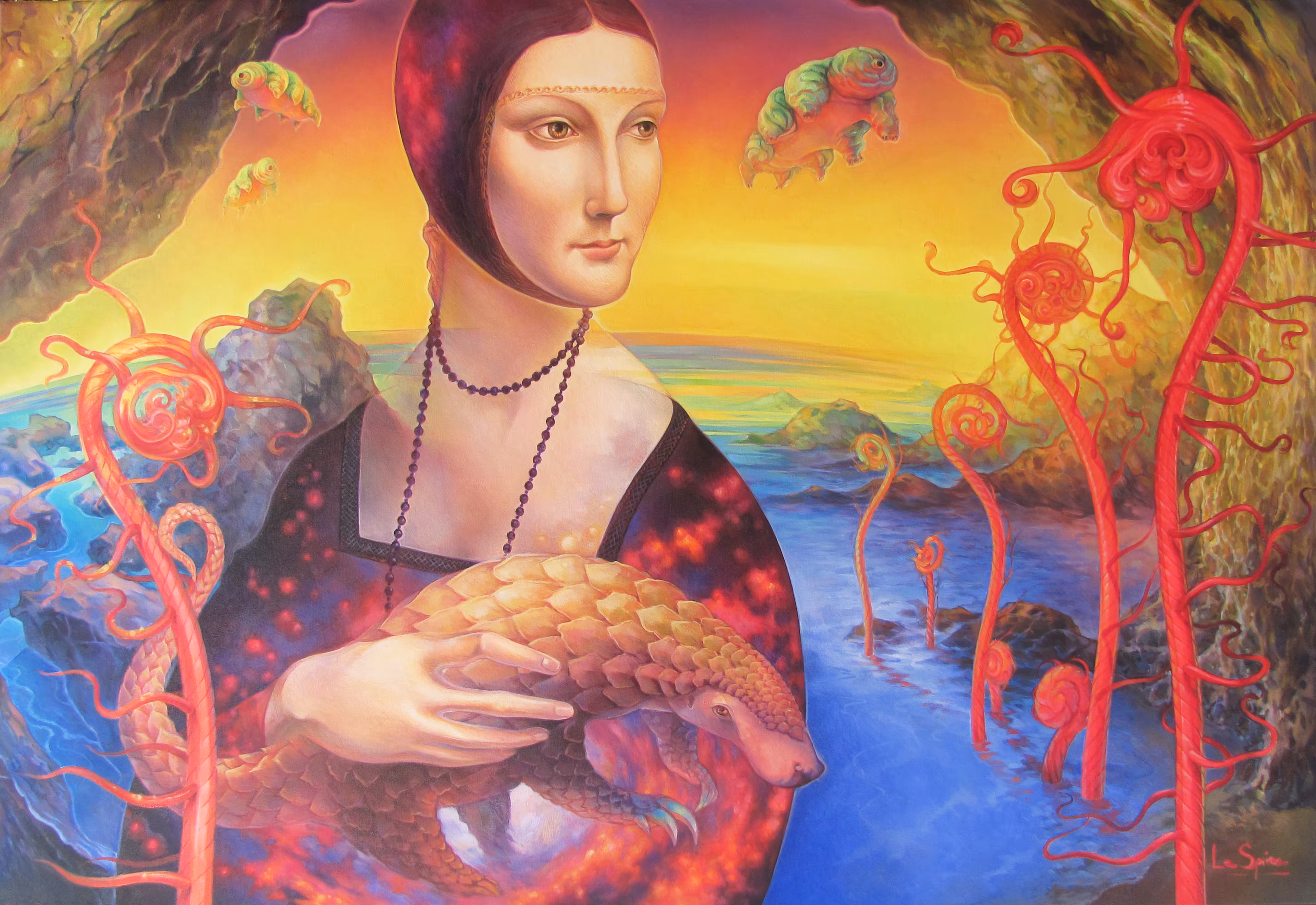 Lady with a pangolin