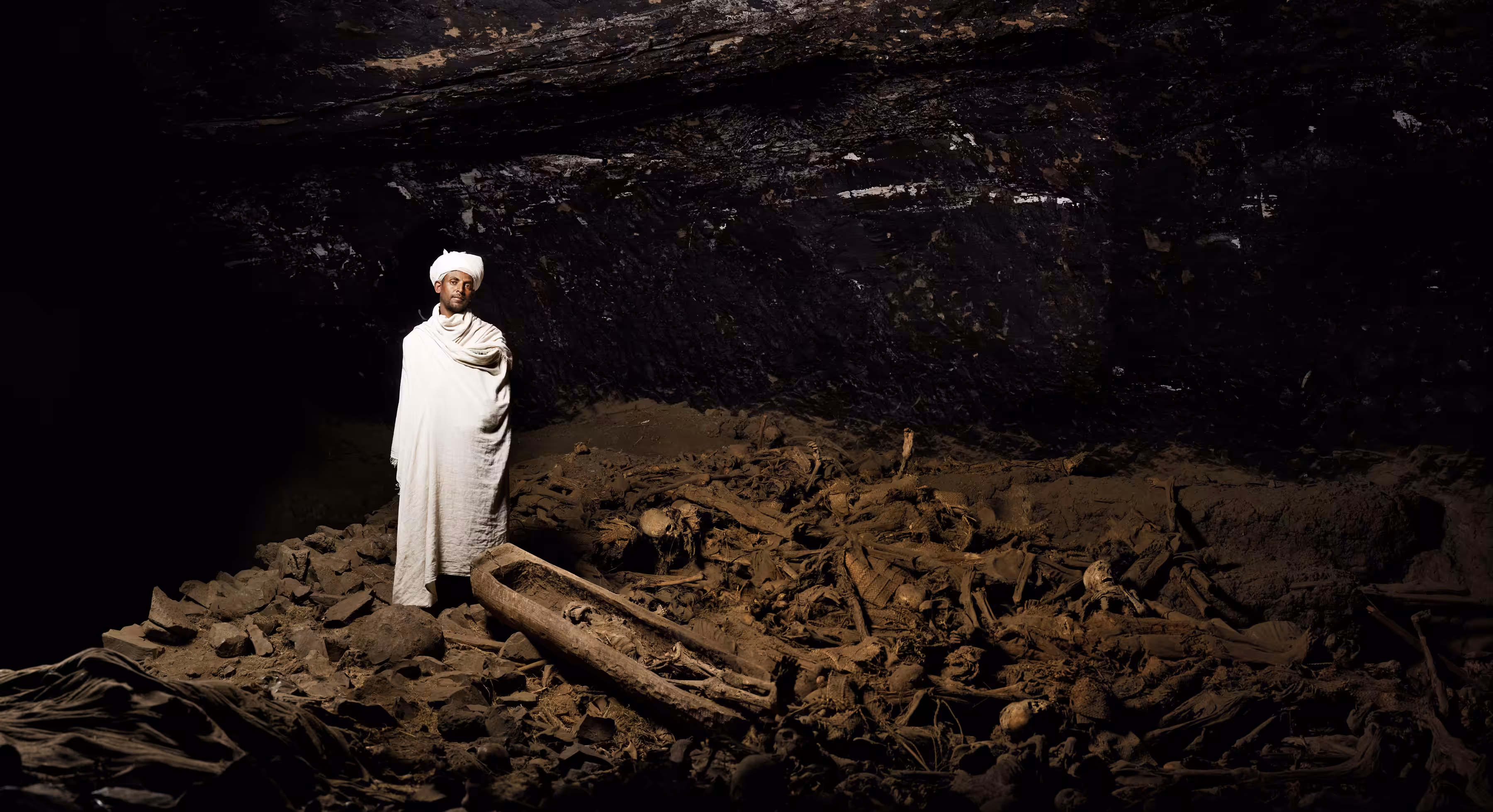 Ethiopia - Panorama of Kes Hable with Lalibela Pilgrims
