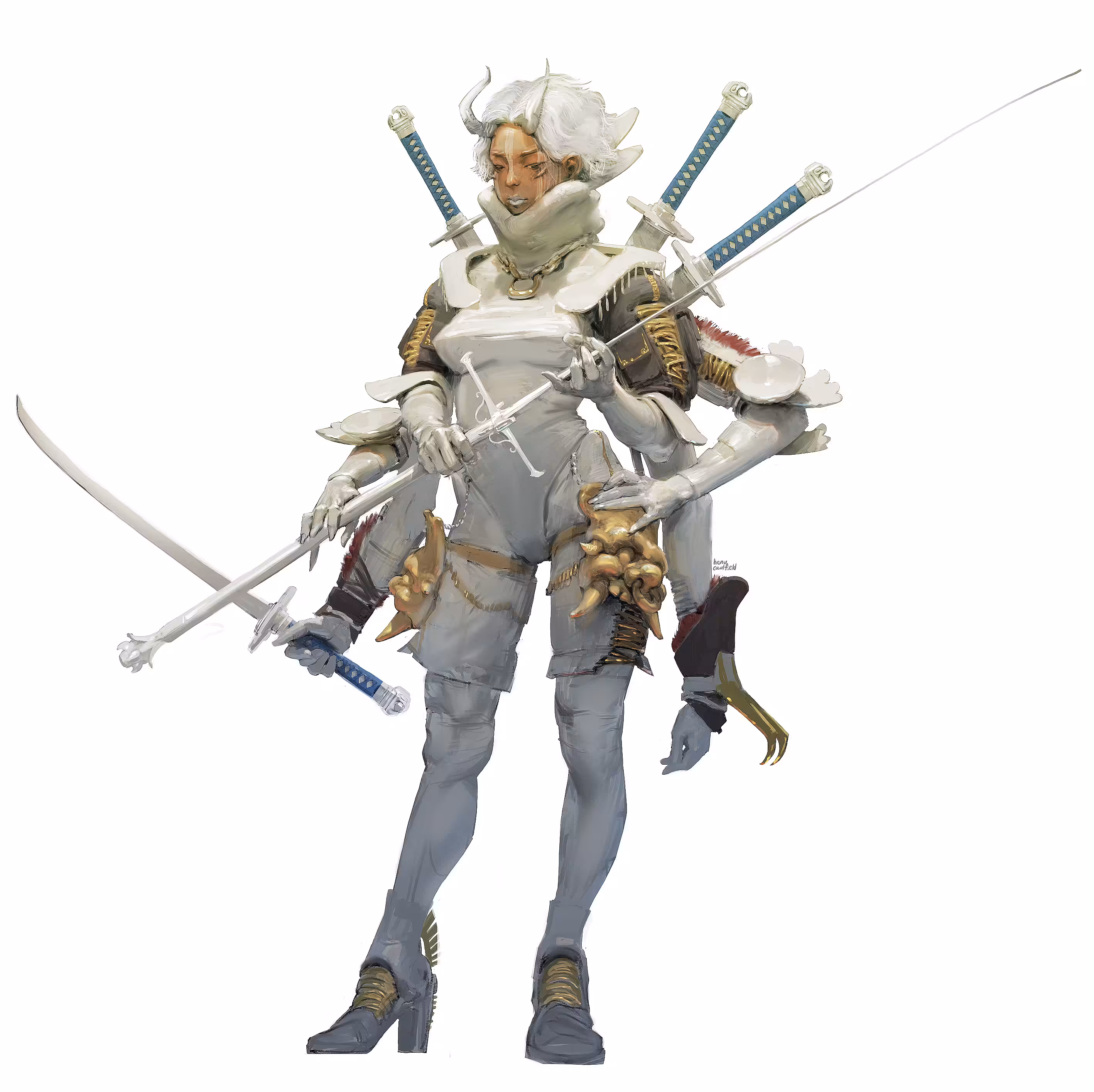 Six armed swordmaster