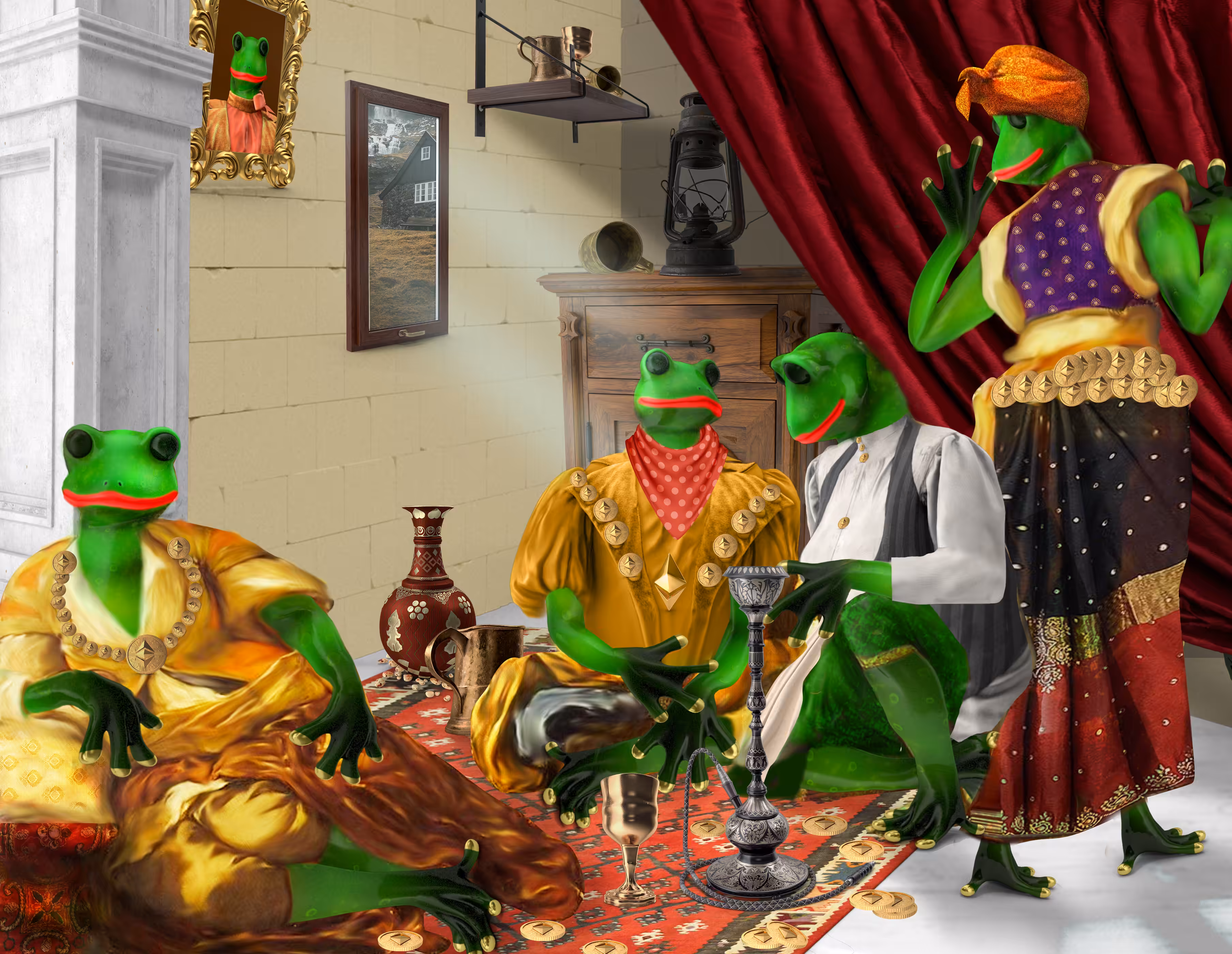 Pepe Women of Ethereum in their Apartment