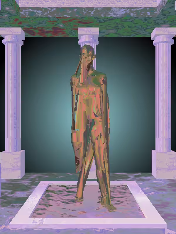 HeavenComputer: The Phone Calling Old Bronze Woman #4749