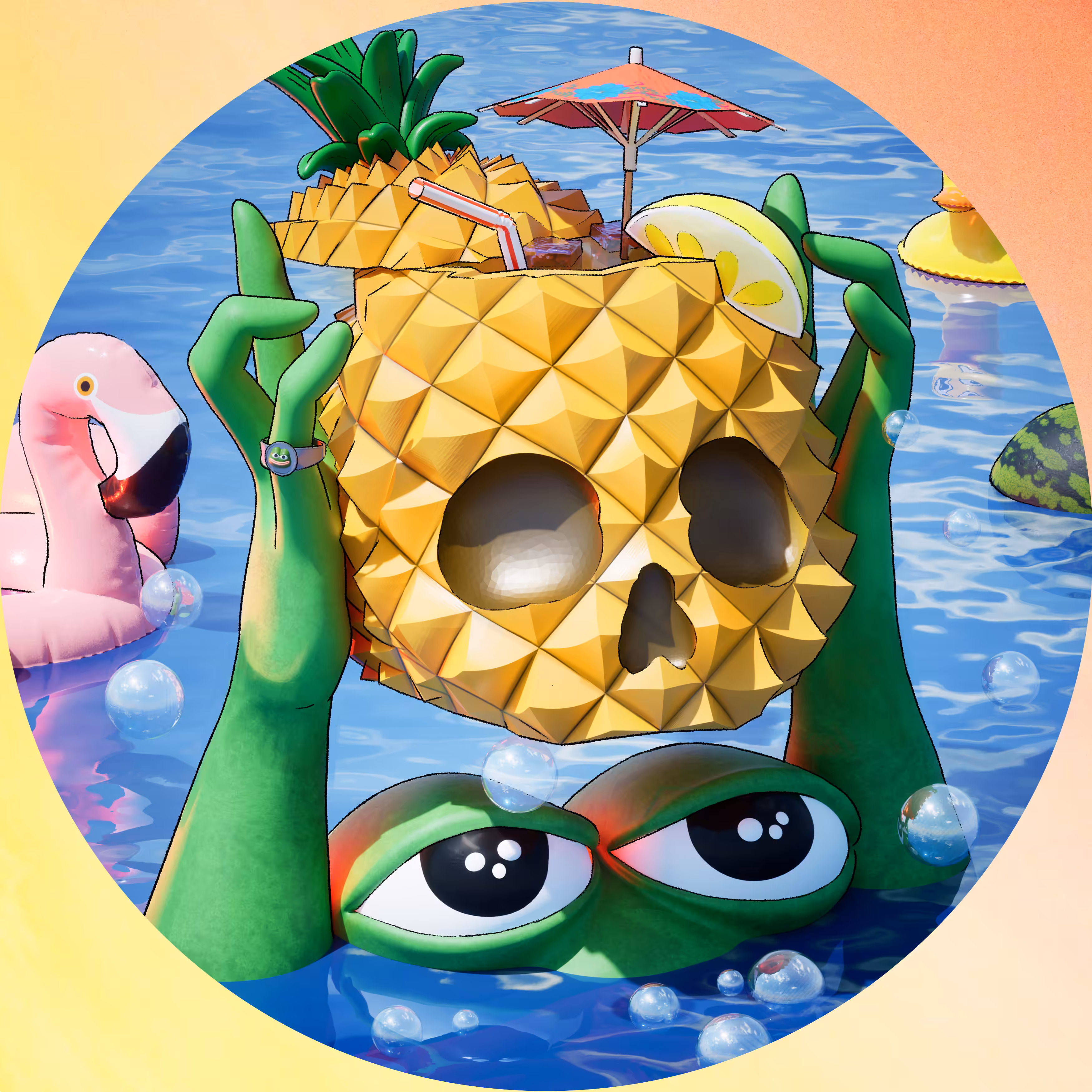 TROPICAL COCKTAIL SKULL 
