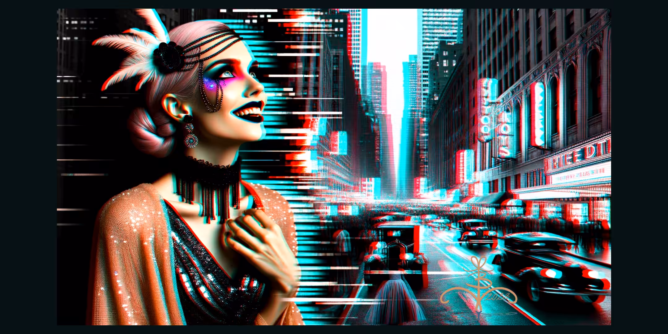 Retro Dream Electric Hues: Timeless Beat