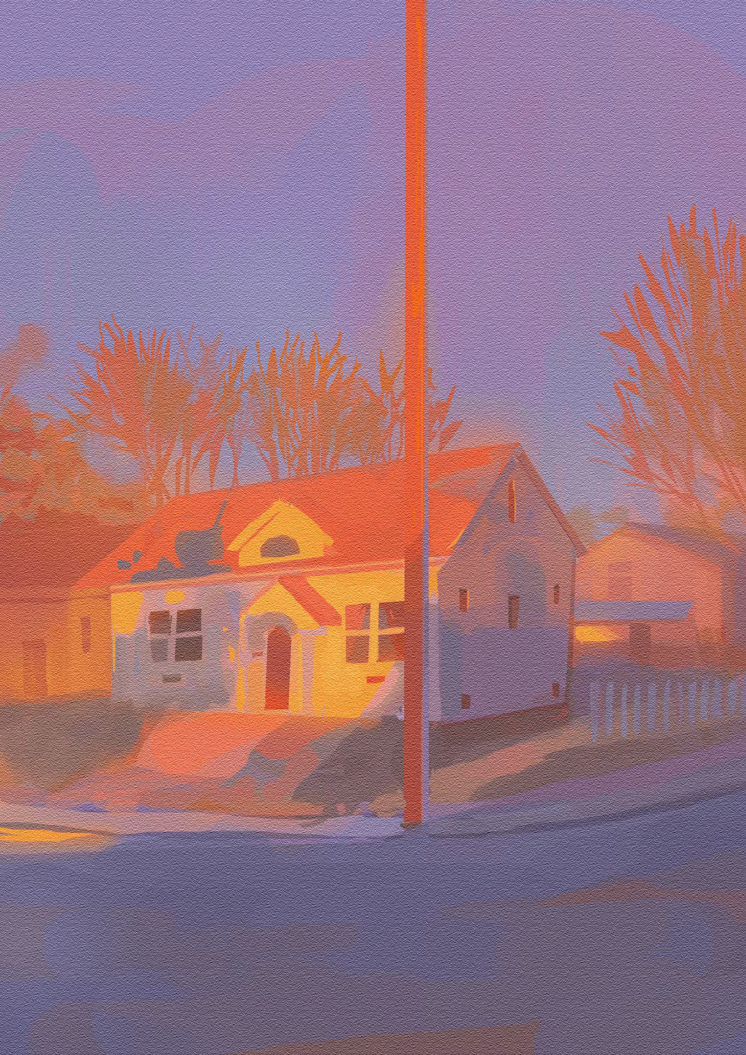 Beautiful sunset at tiny house