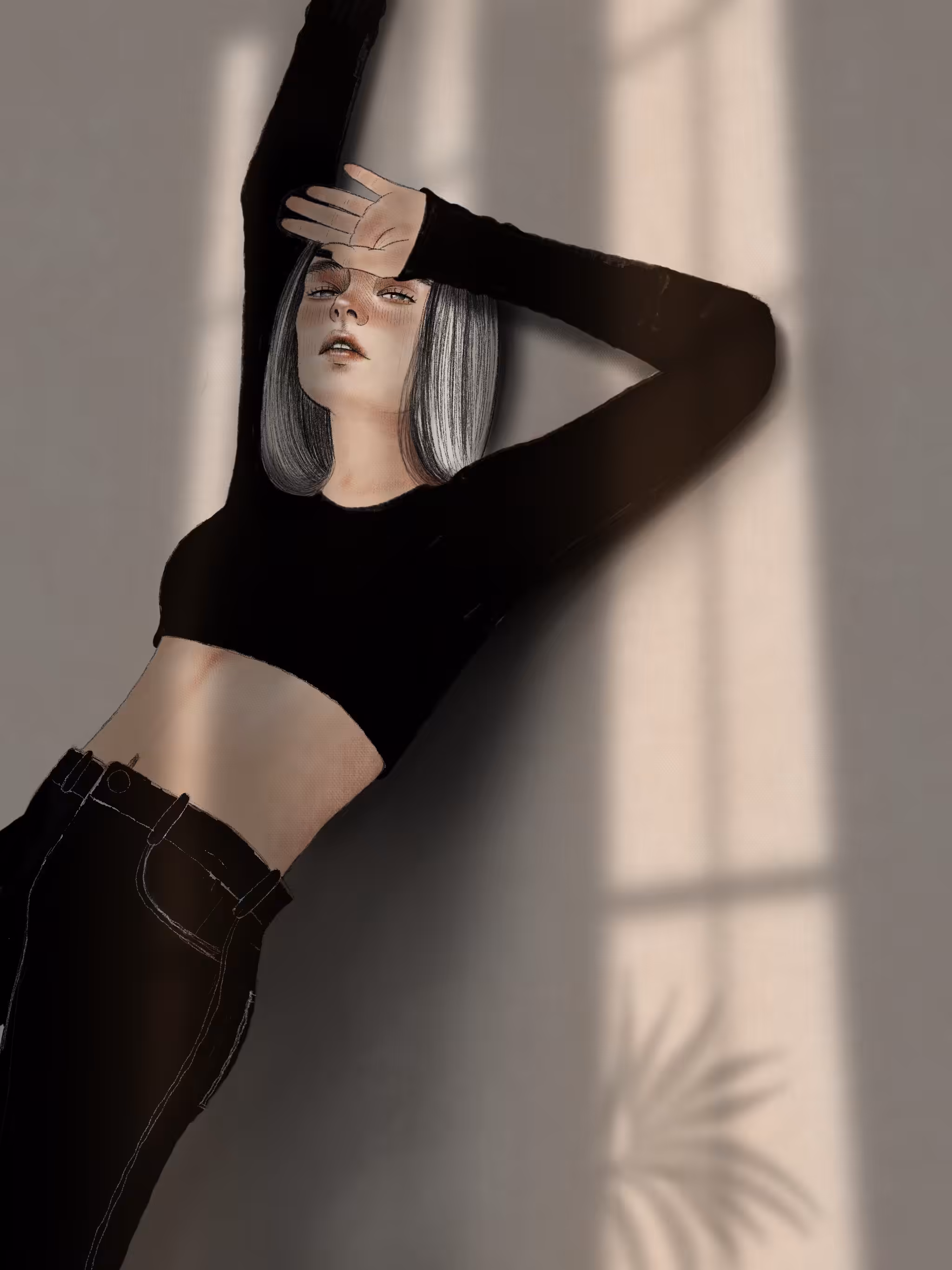 Lunar Beauty: Leaning Against Dreams