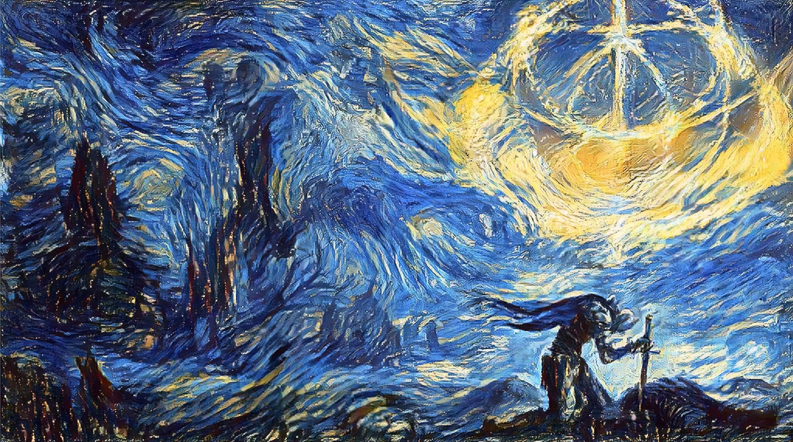 starry night in the lands between 
