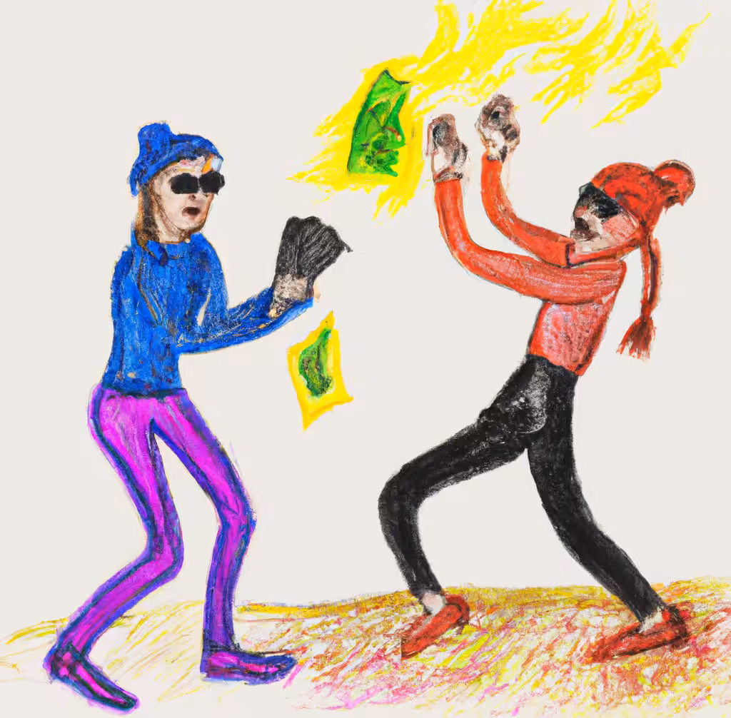 burning dollars