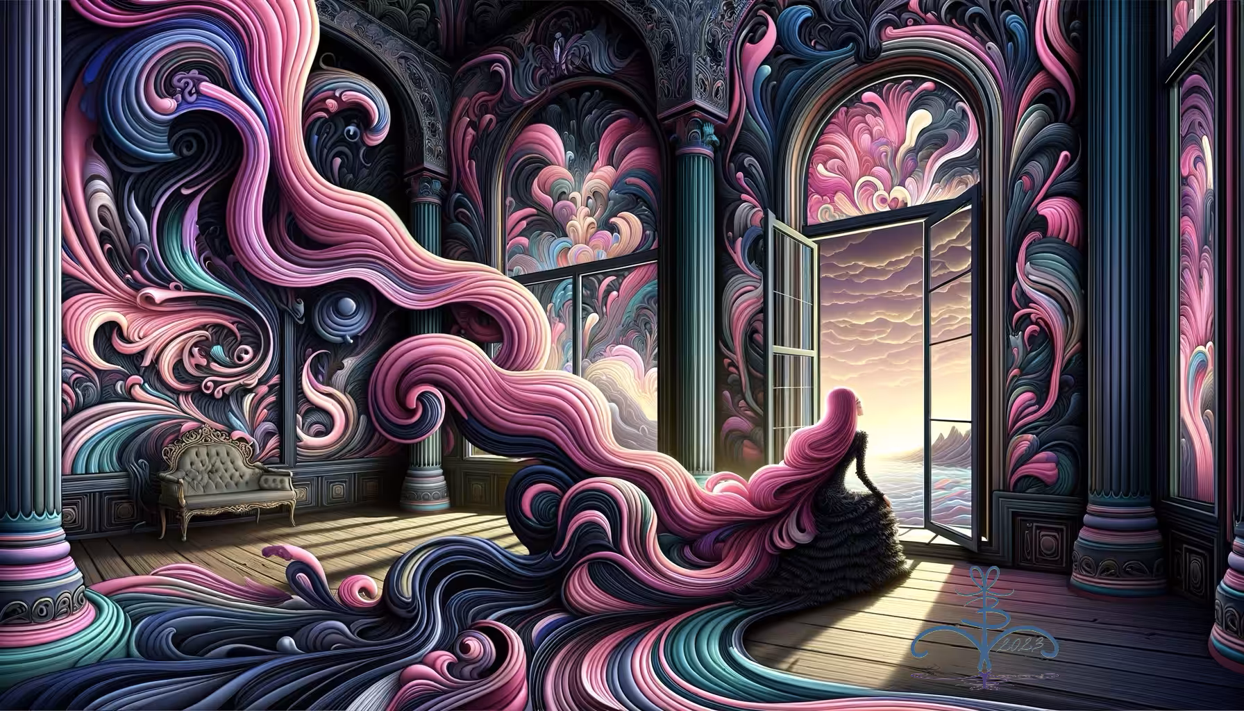 Dance of the Luminous Veil: Harmony in Swirls