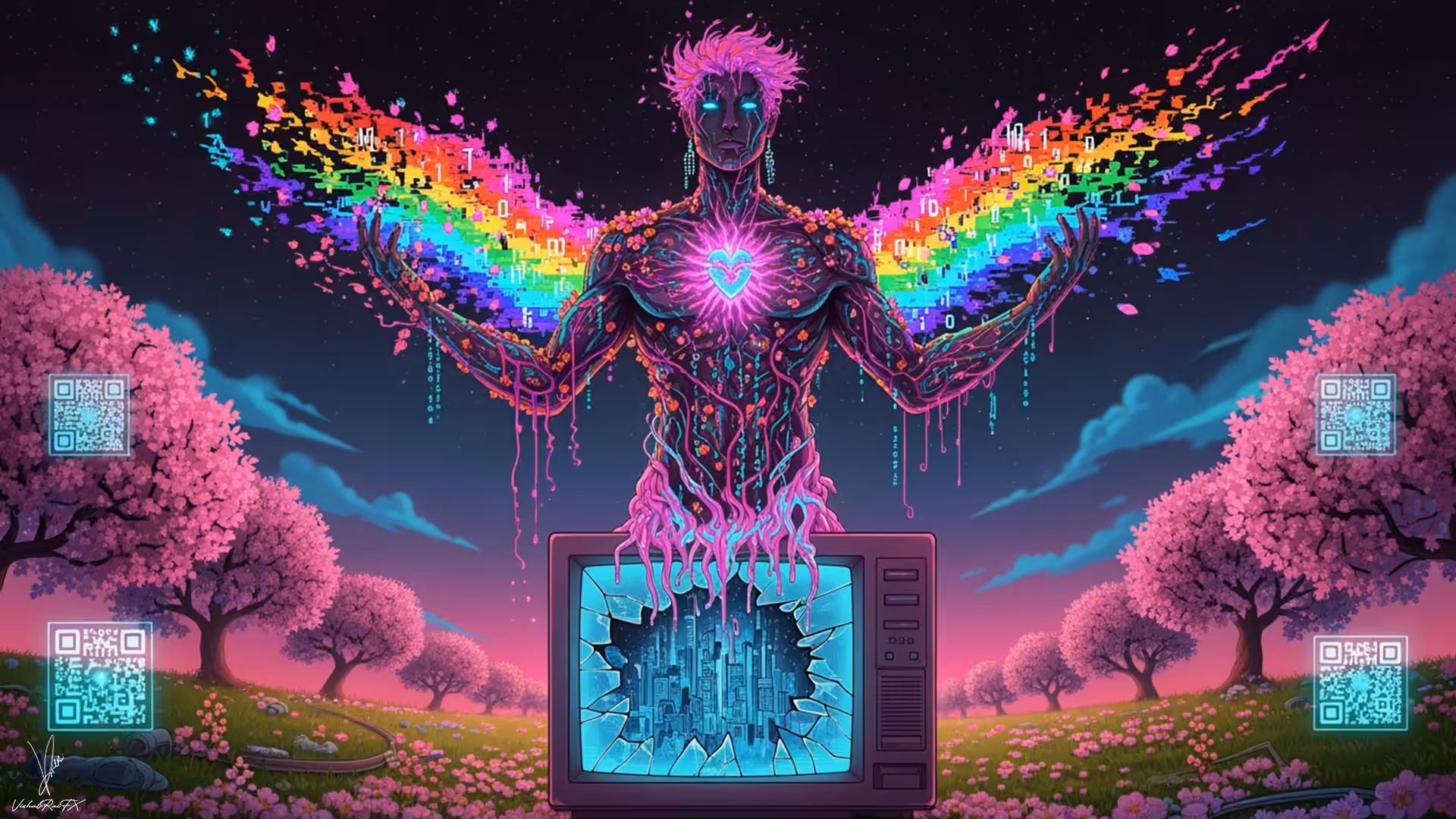 Pixel Seraph of the Broken Signal