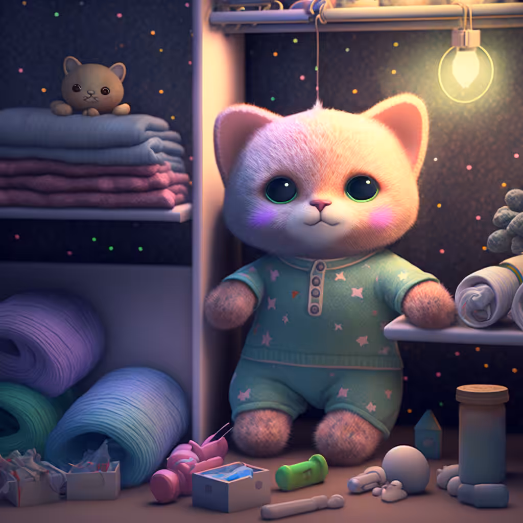 Kitten before going to bed