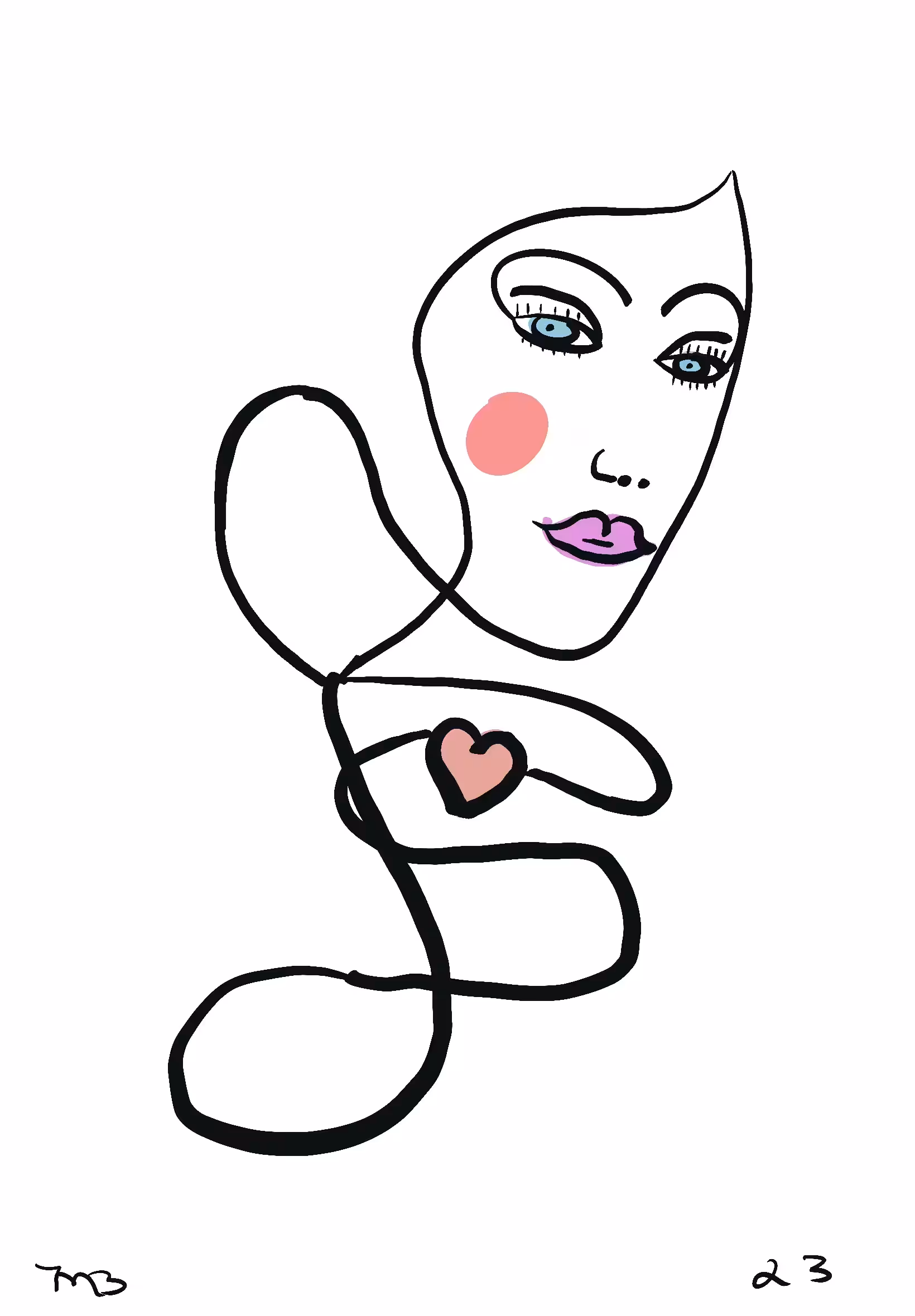 Heart of a woman in color