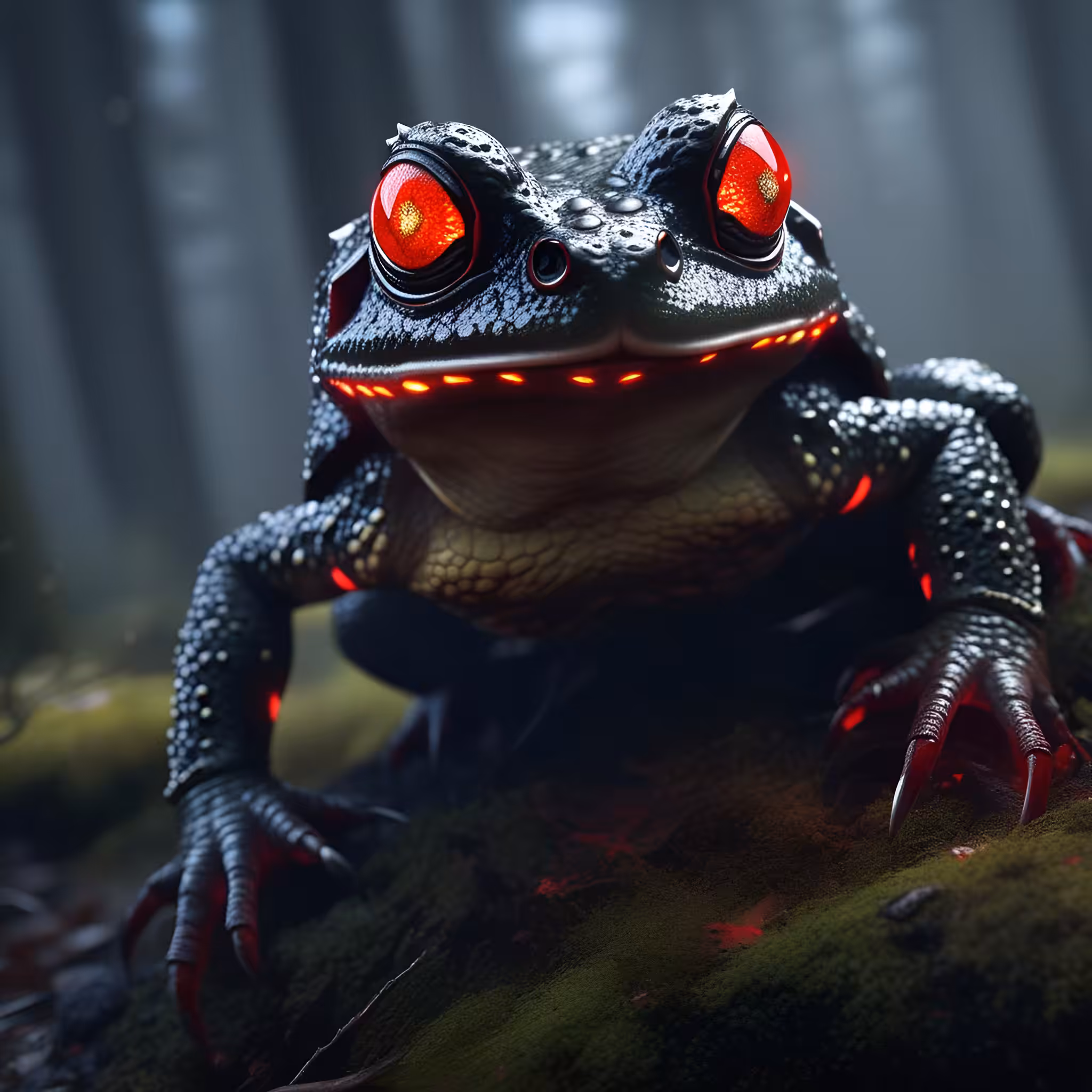Fiery orb eye toad