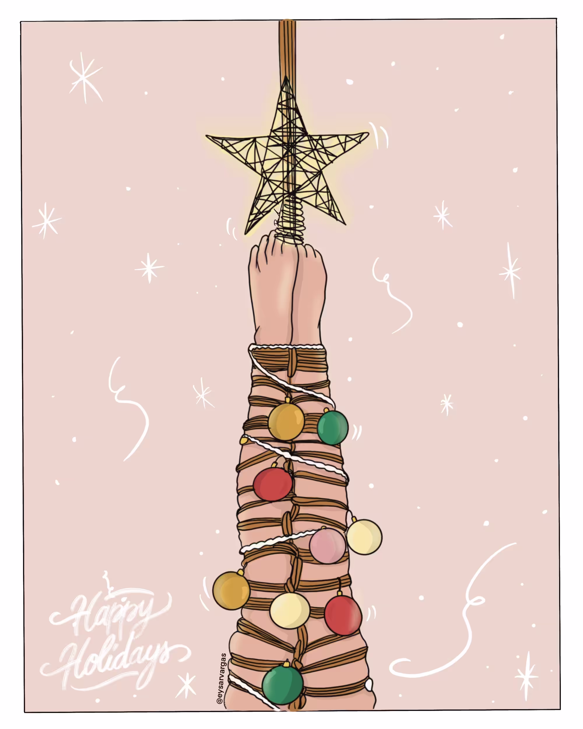rope tree, merry christmas 2021