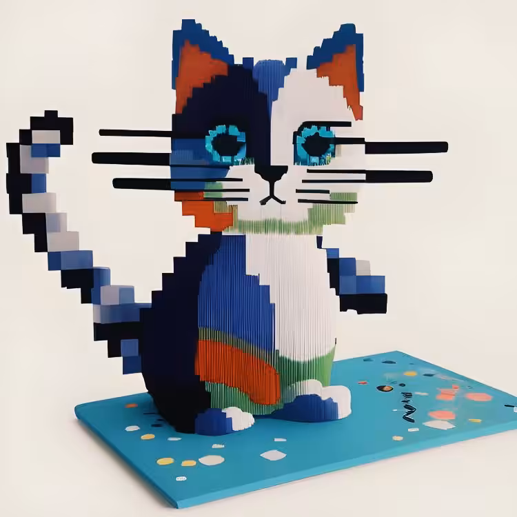 The mysterious wall: Cool pixel cat. 