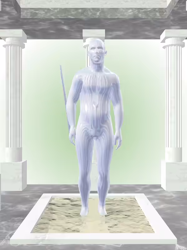 The Jumping Melted Blue Man #7769