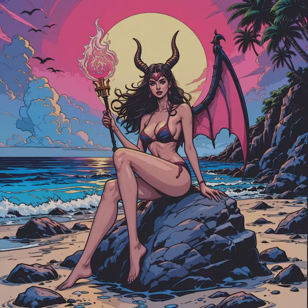 "Demonic Beach Sunset"