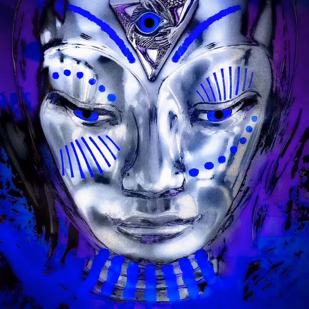 “Tribal Alien Silver Buddha"