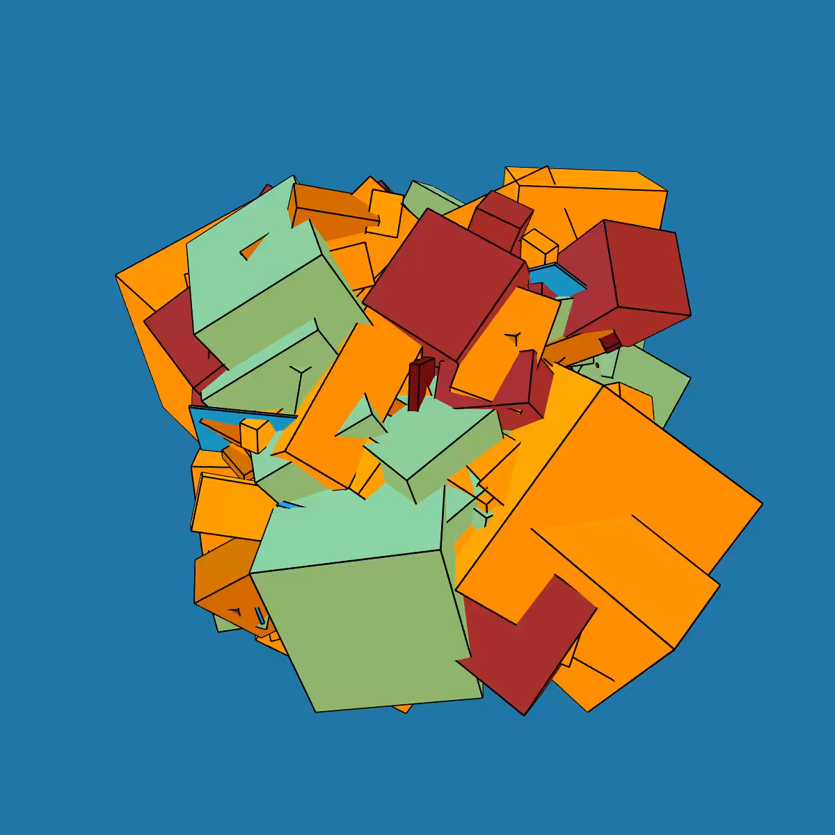 Asymmetric stacked boxes #19