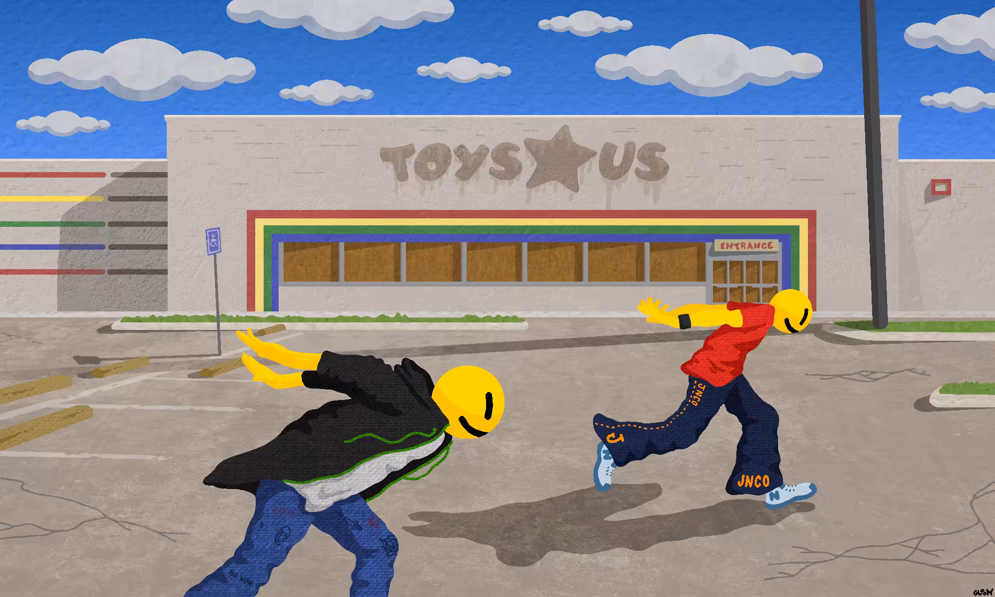 Gloomerican Dreams: Naruto Running Through an Empty Parking Lot