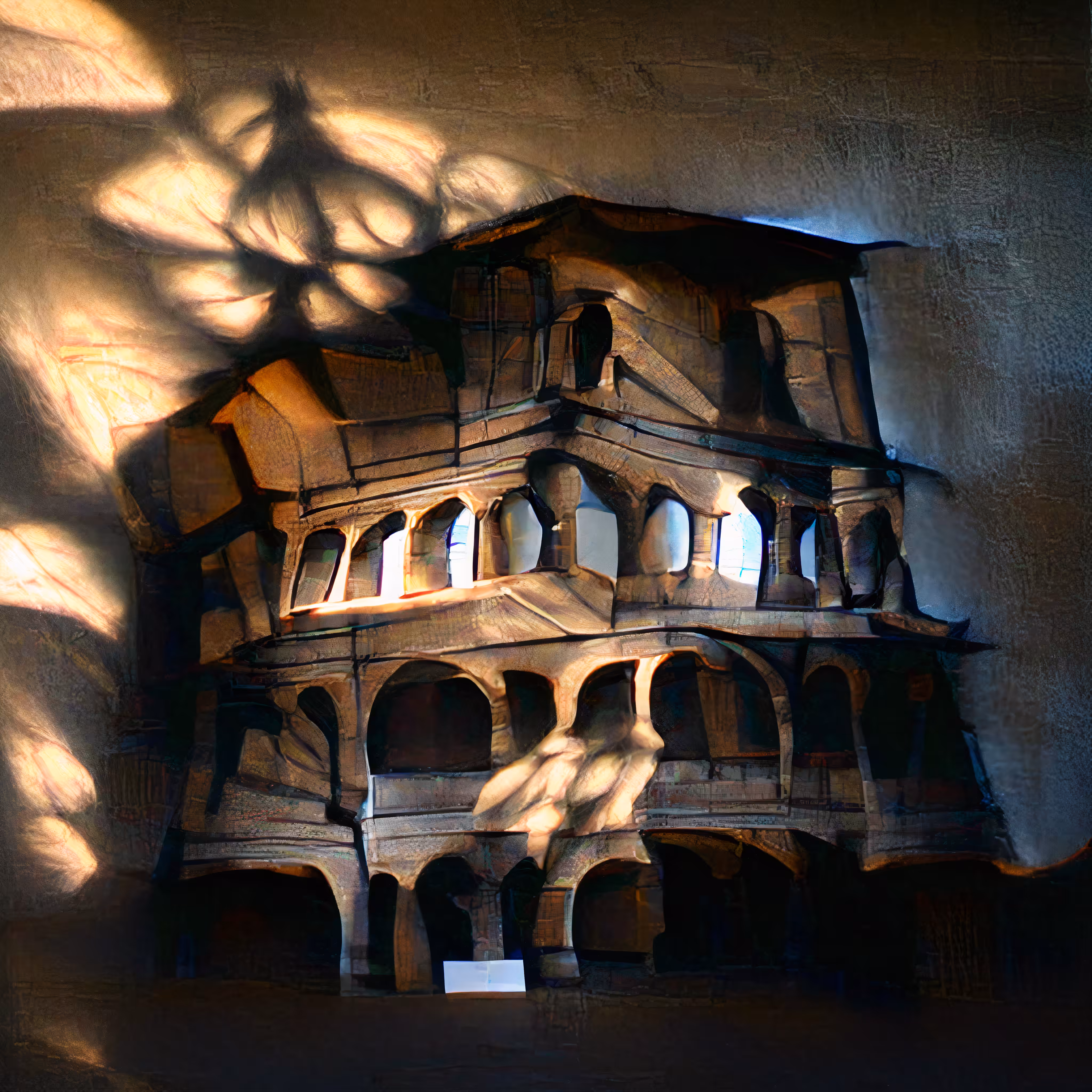 Roman building engraved on the wall