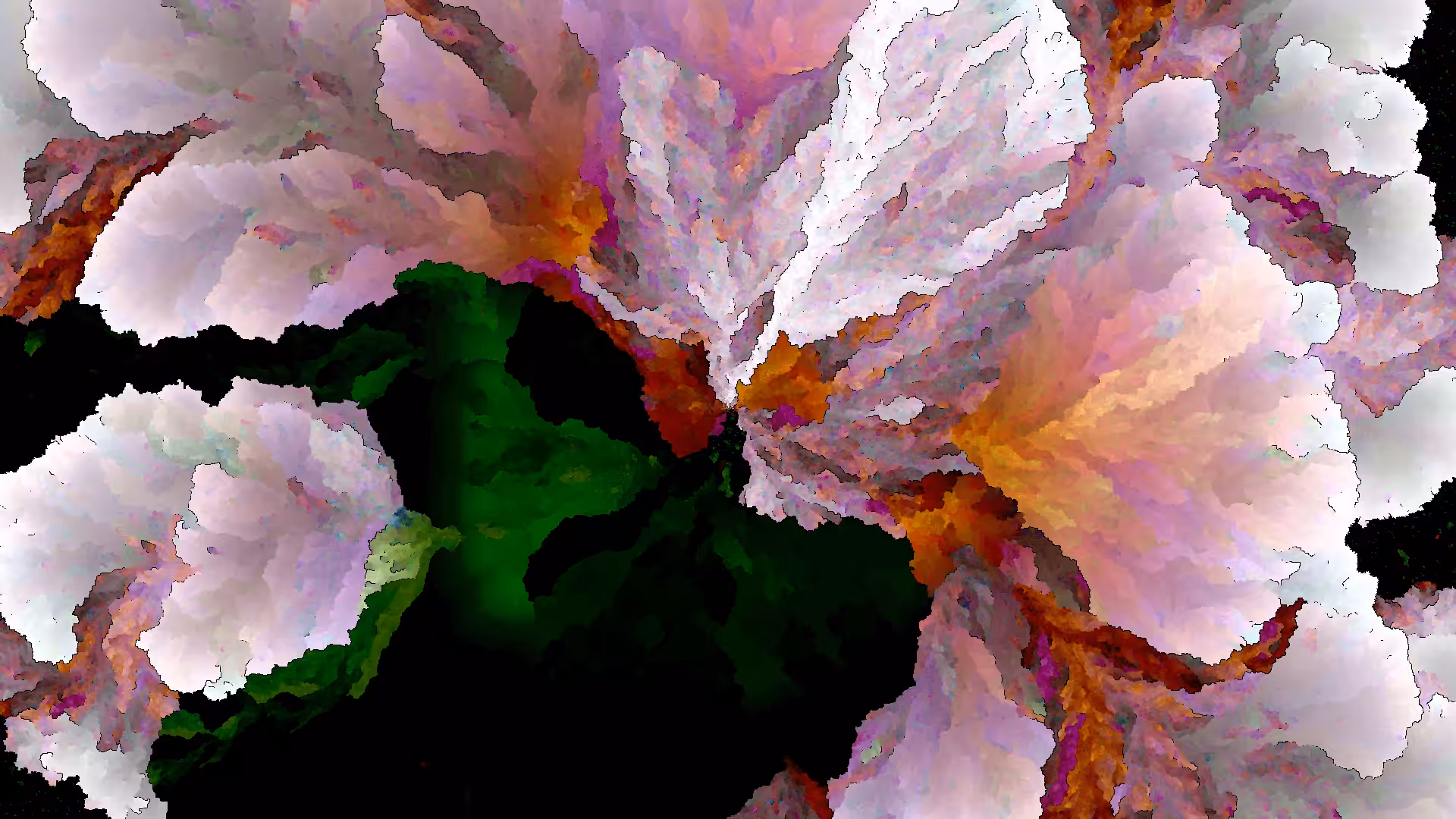 This painting of flowers practically vibrates off the screen.