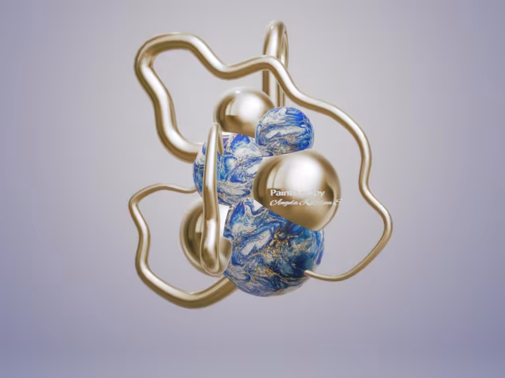 Blue and gold 3d bject