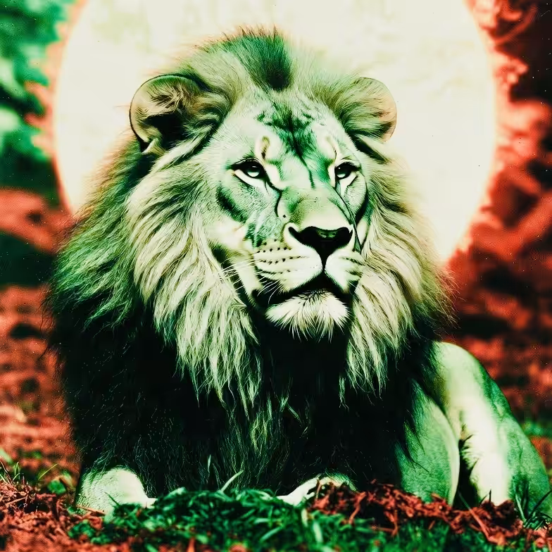 Lion and sun