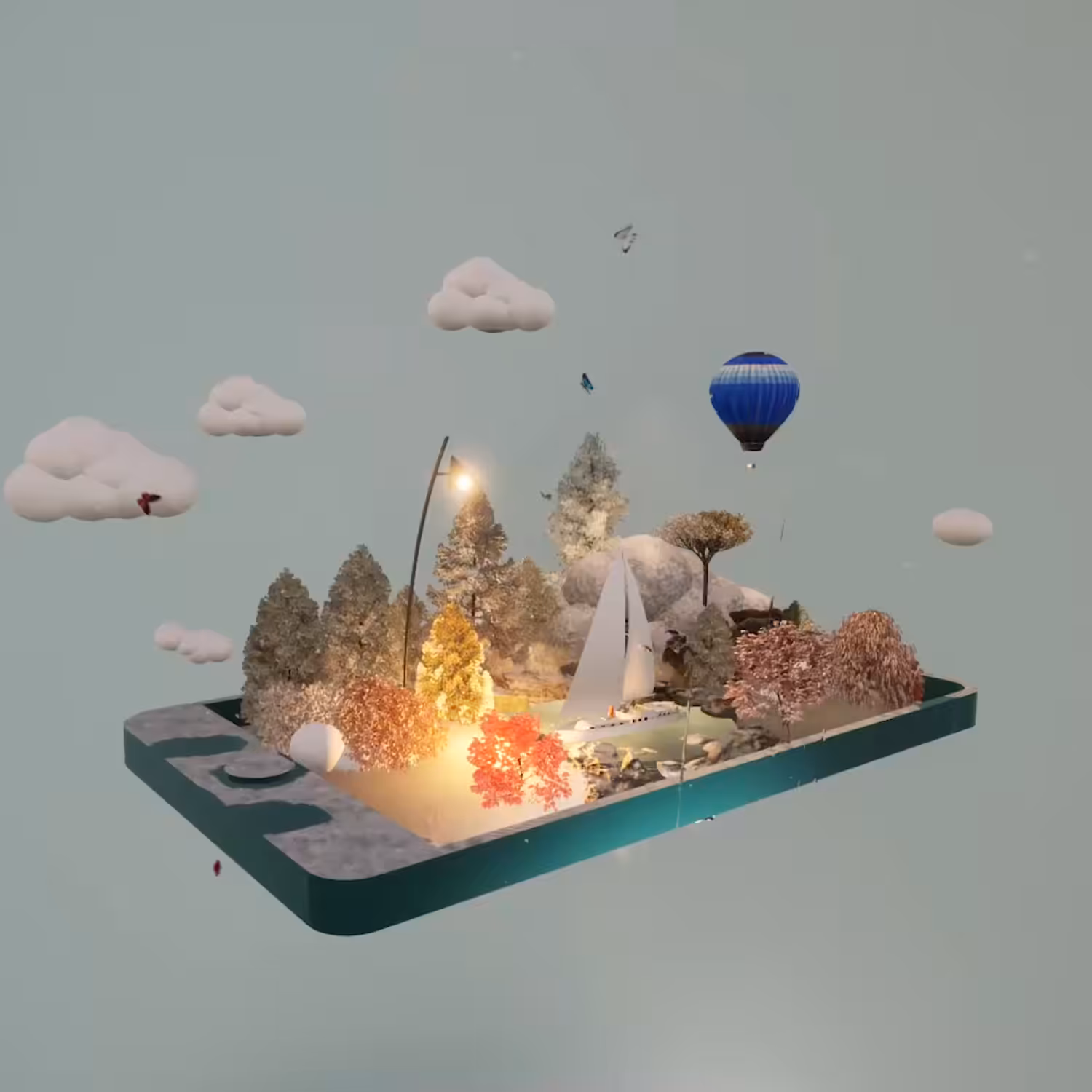 Snowy Garden on your Phone