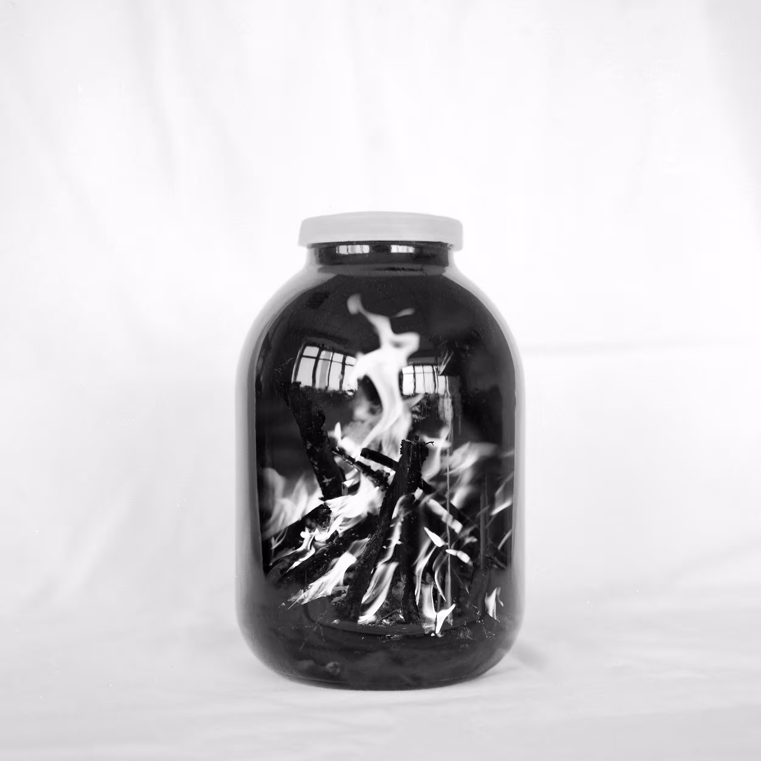 Jar with fire inside
