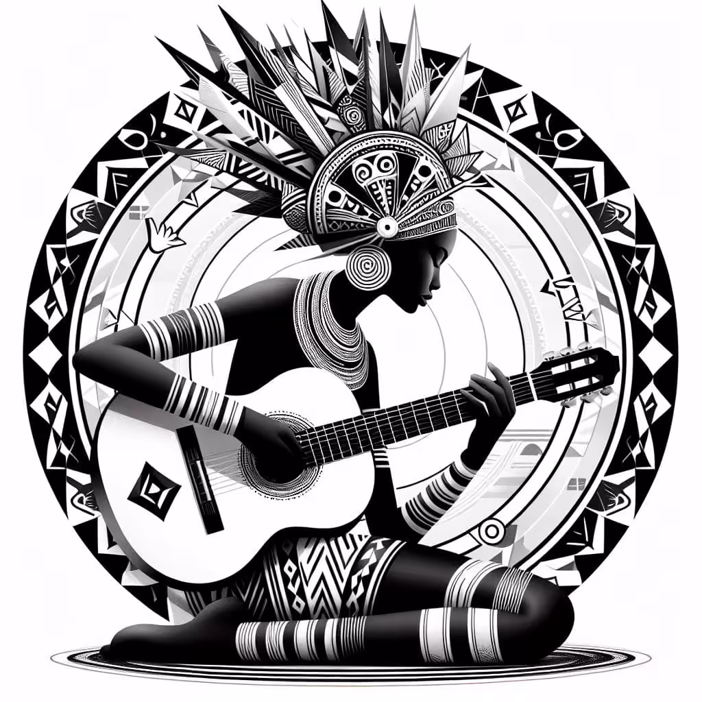 Guitarist tribal woman