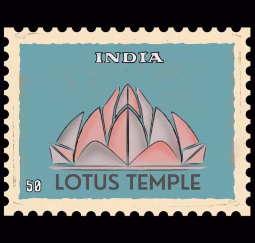 Lotus Temple - 75 Edition Stamp