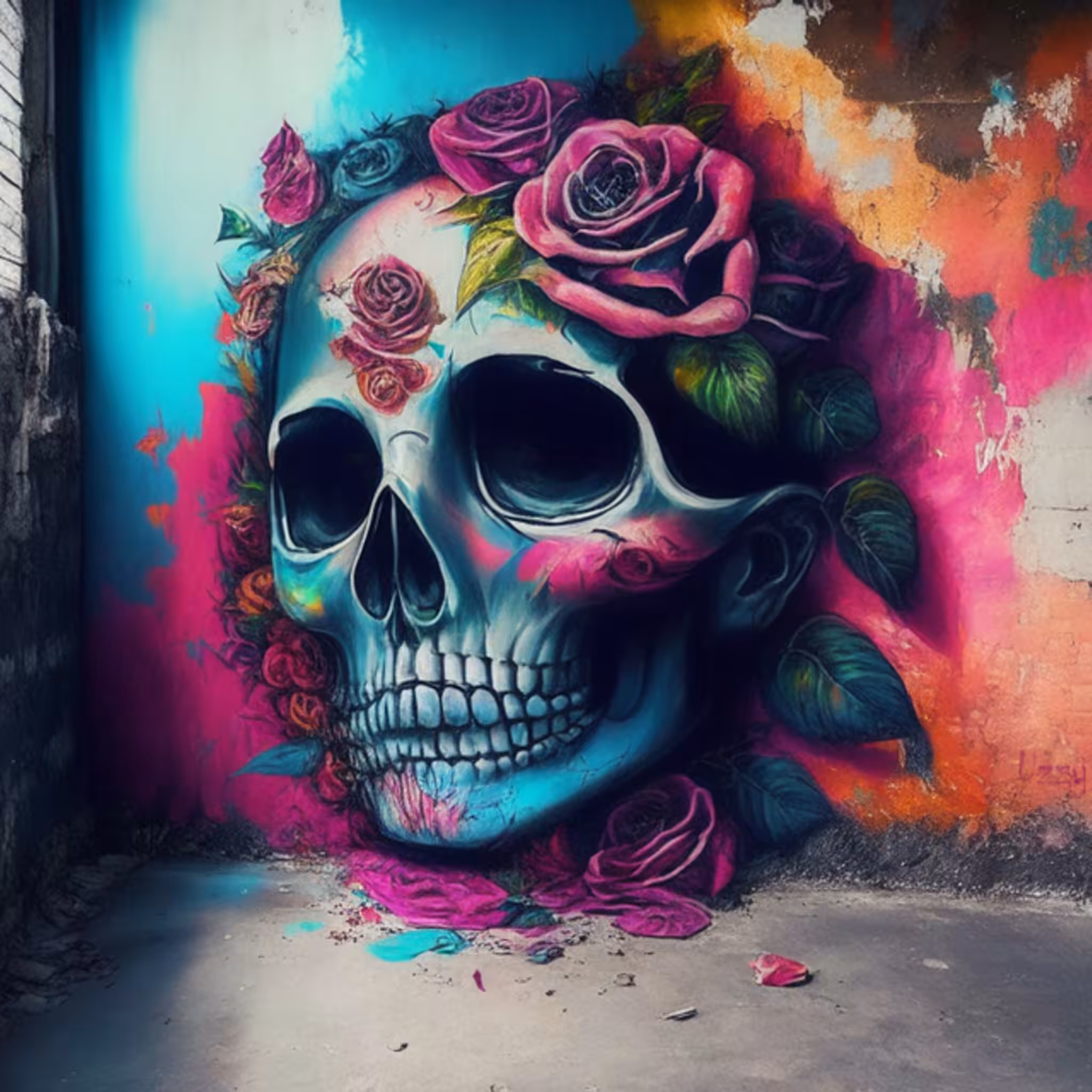 Skull graffiti #10