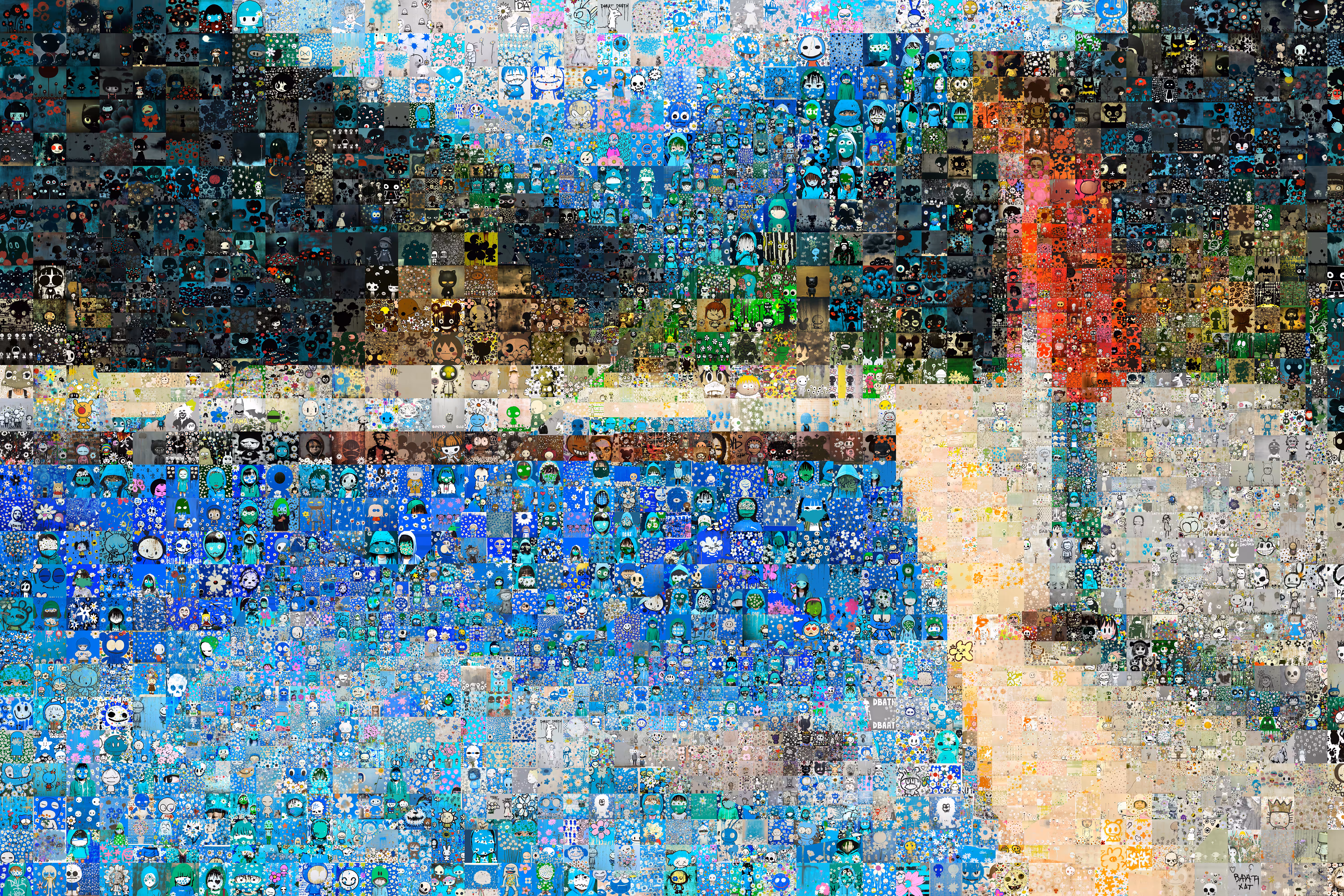 Pool With Two Figures and Lots of Bushis