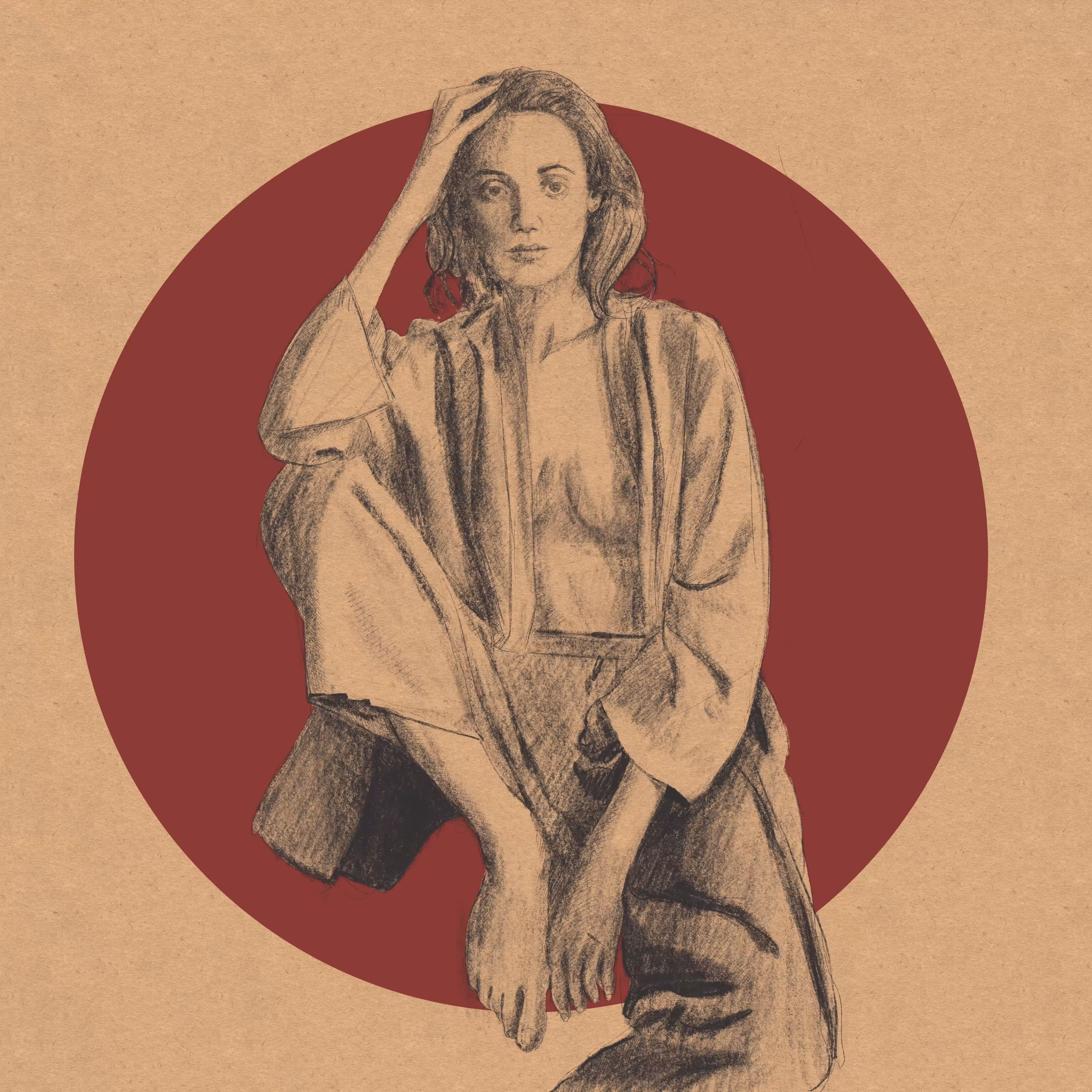 an Angel in Red Circle