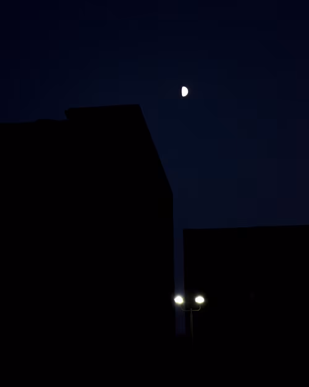two lights facing the night