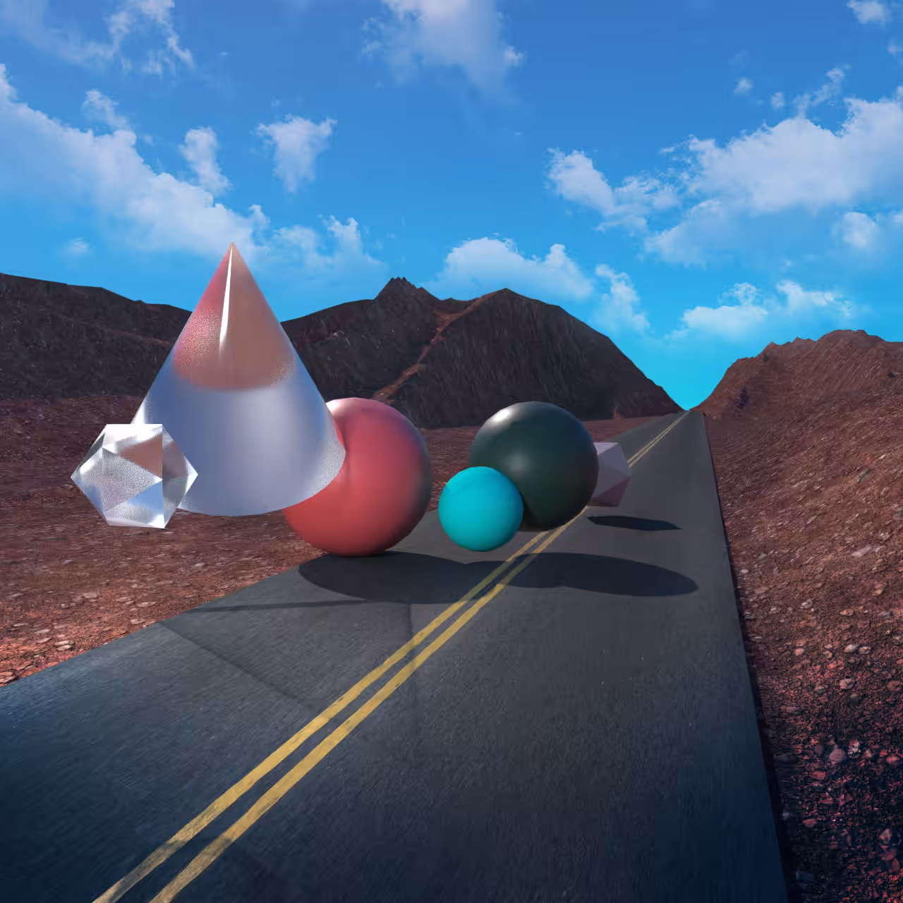 Shapes on the road
