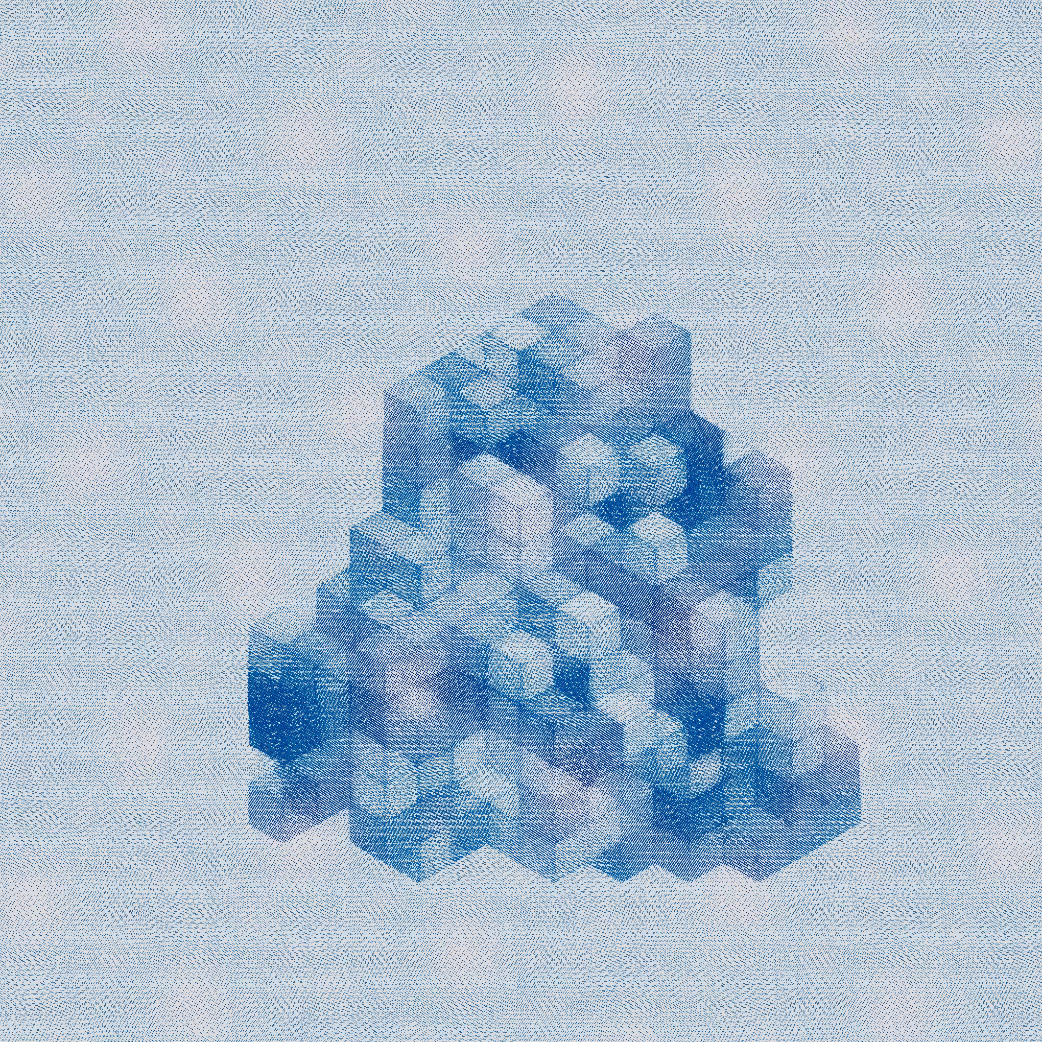 Blue Riso Isometric Wooden Cubes