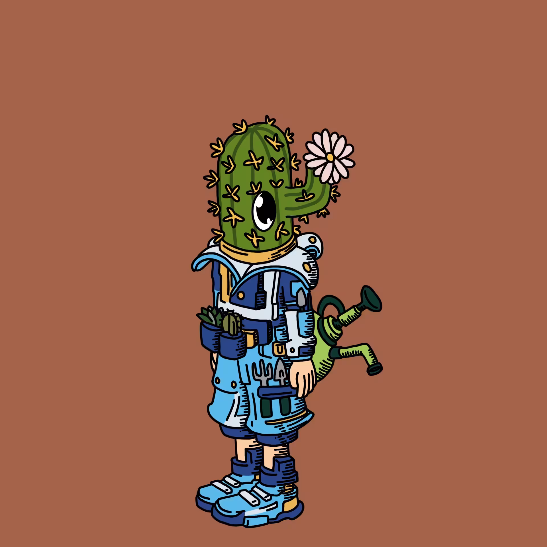 One eyed guys: Cactus gardener OEG